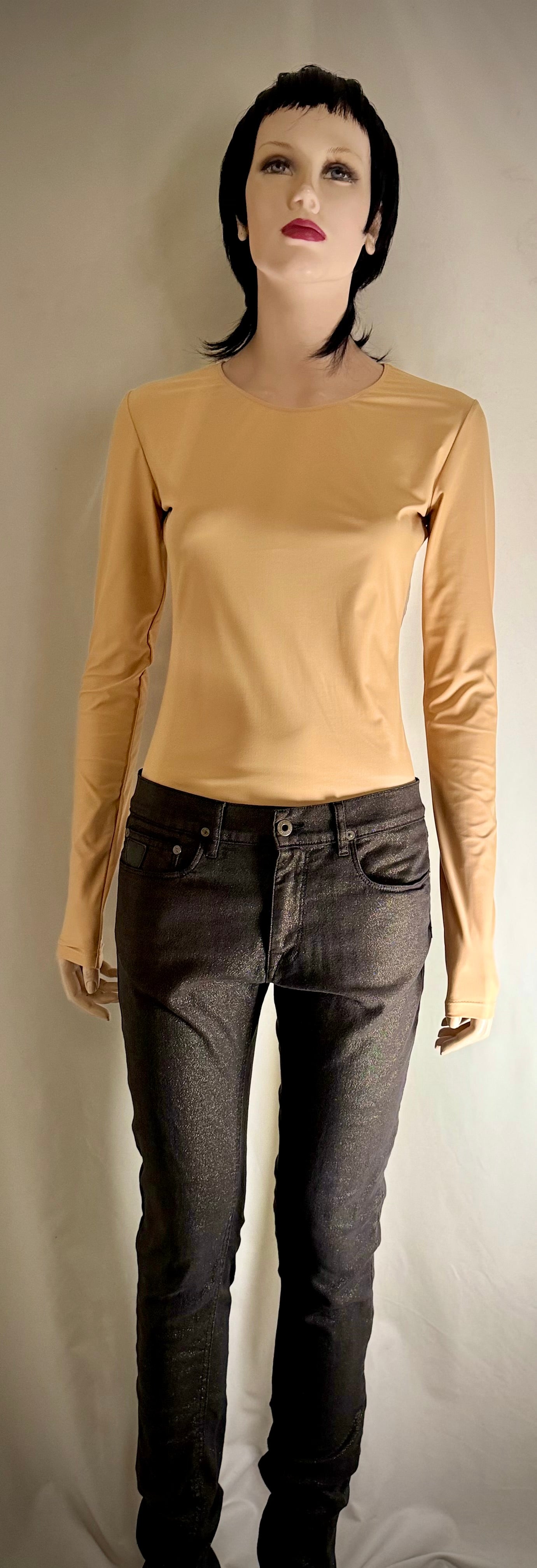 April 77 Gold-Lustre Slim Jeans with Guitar Pick Pocket