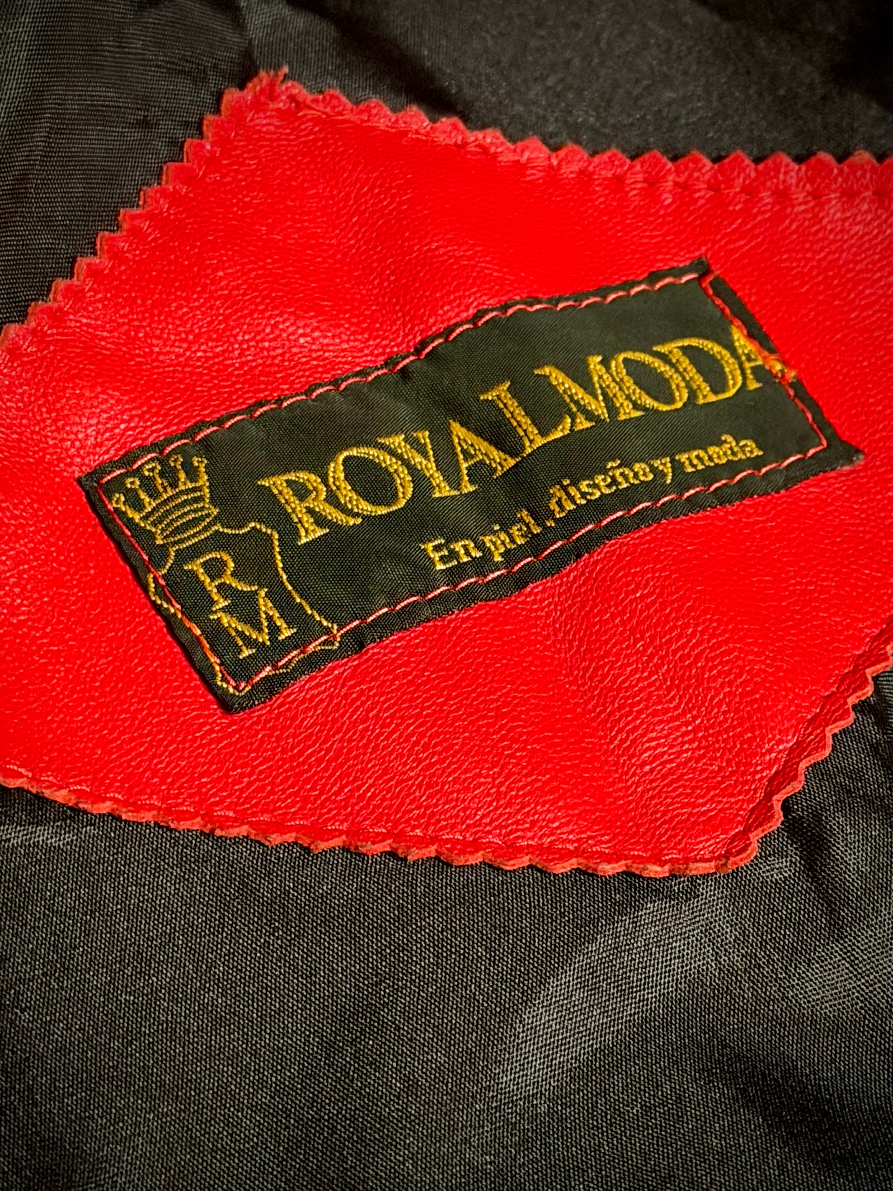Vintage Late 80s/Early 90s Red Sheepskin Suede and Leather Panelled Jacket