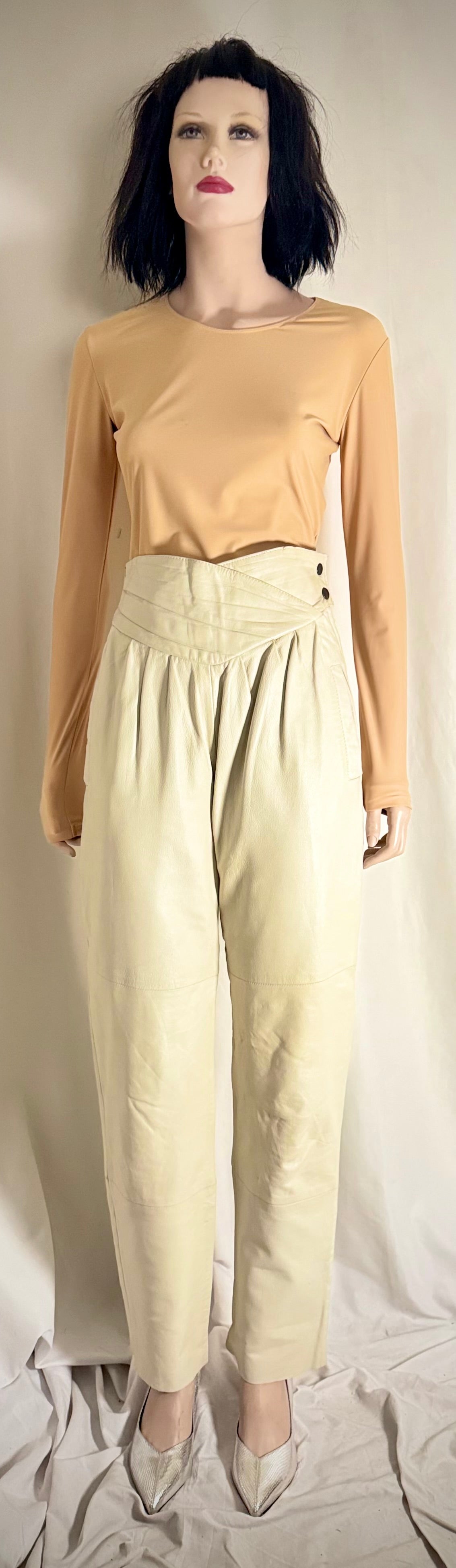 Butter-Soft Ivory Leather Pants
