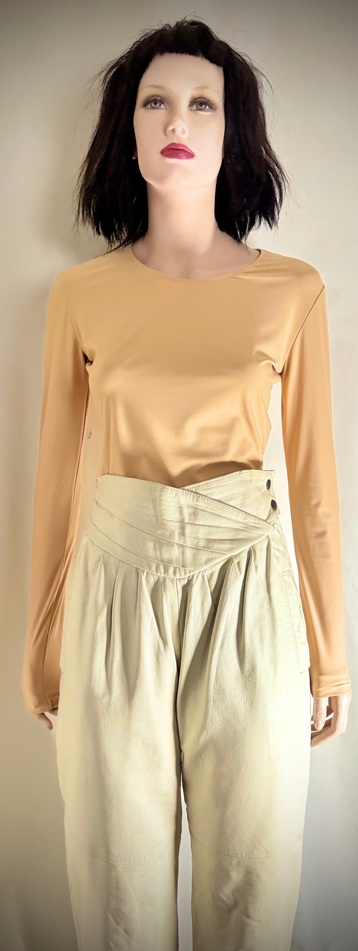 Butter-Soft Ivory Leather Pants