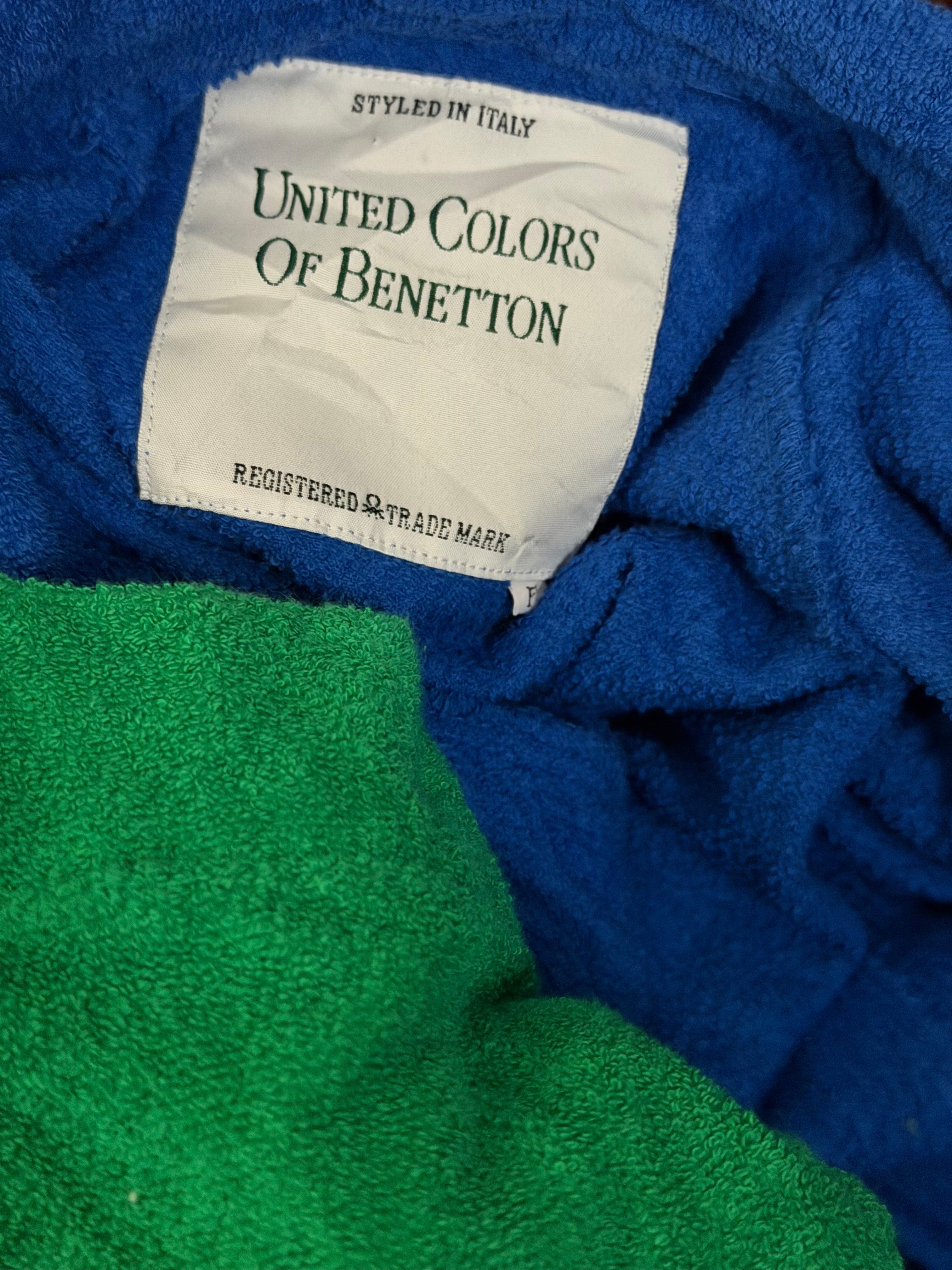 Deadstock 90s United Colours of Benetton Terry Robe | Blue and Green (Styled in Italy)