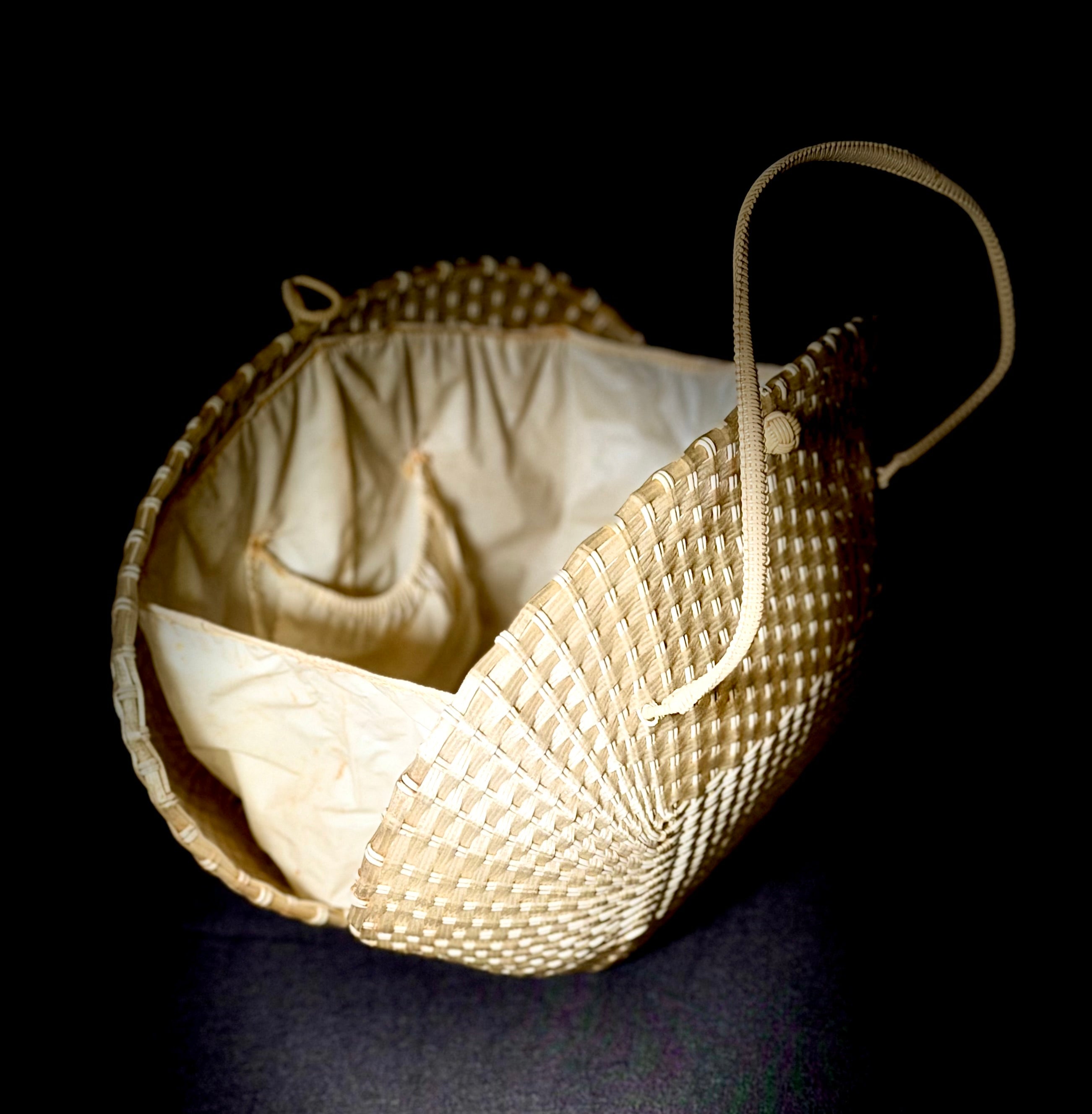 Woven Carryall - 1950s Sculpted Basket Handbag