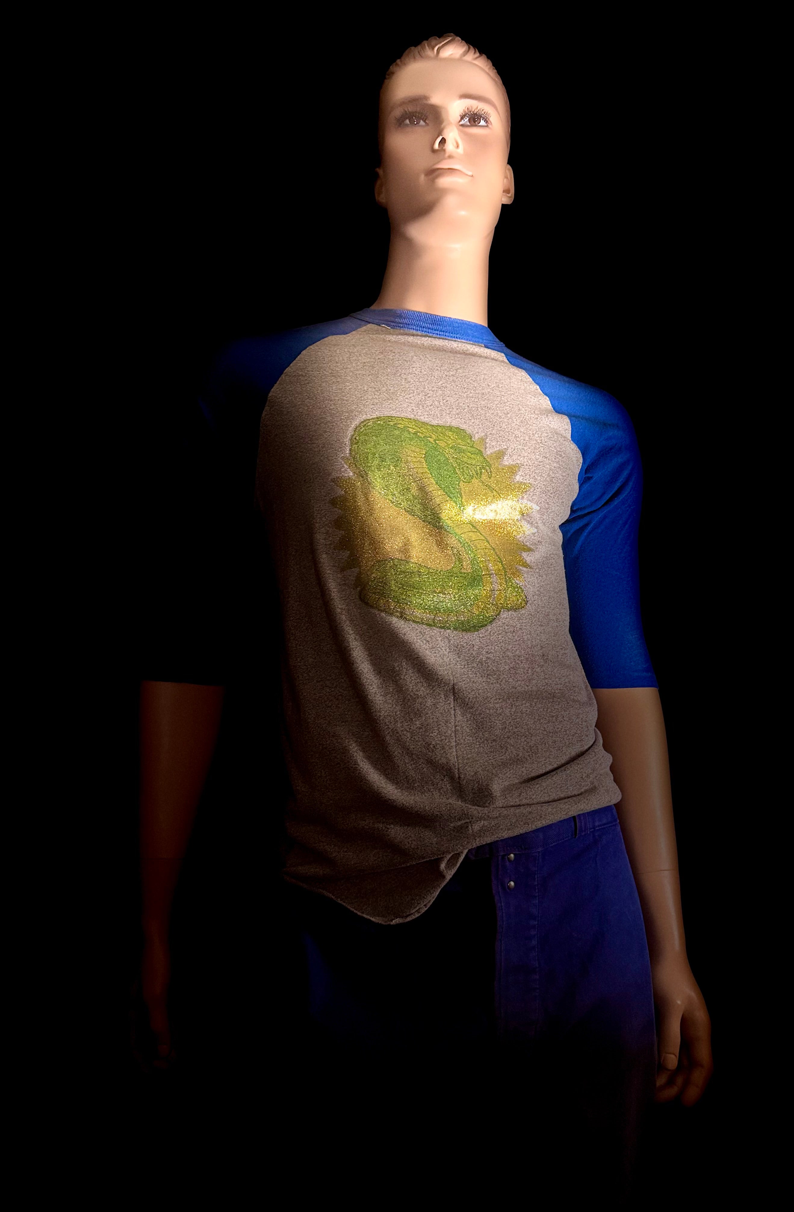 1970s Glitter Graphic Raglan Tee- Unisex
