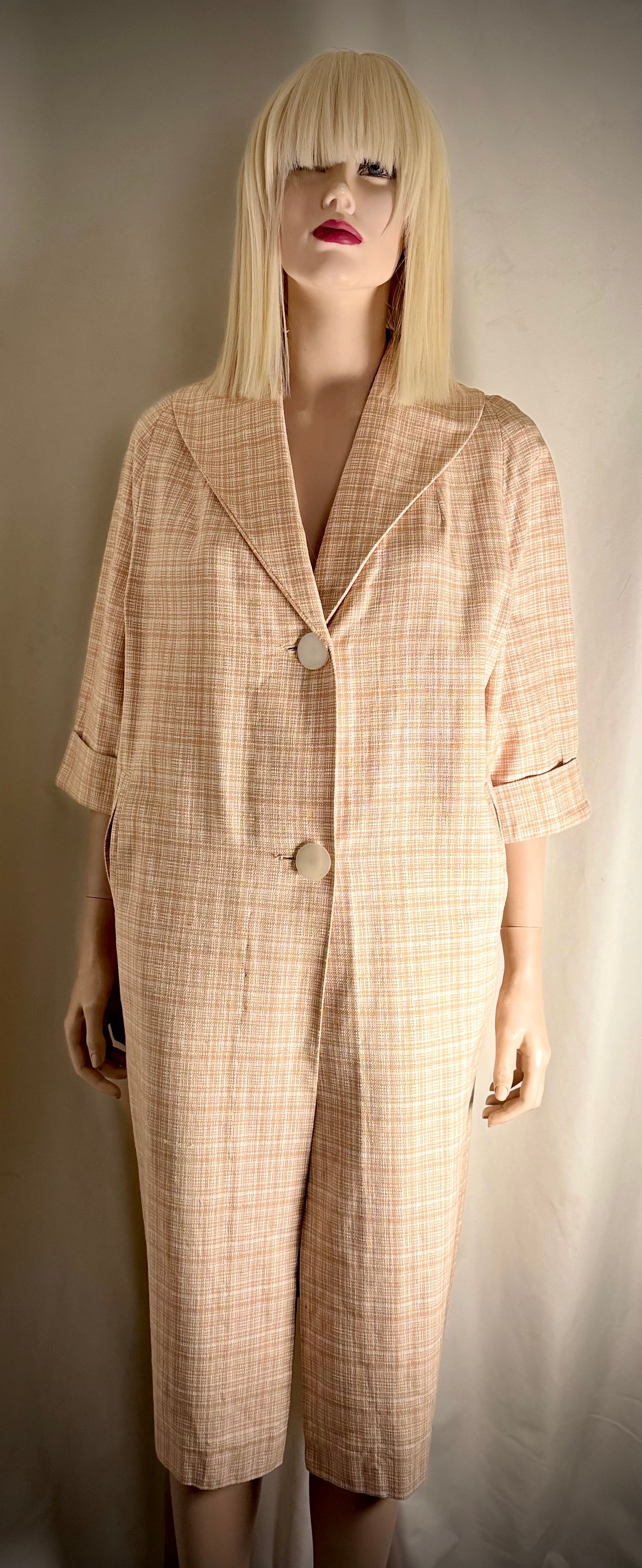 1950s Cocoon Style Car Coat - Immaculate Condition | Soft Check