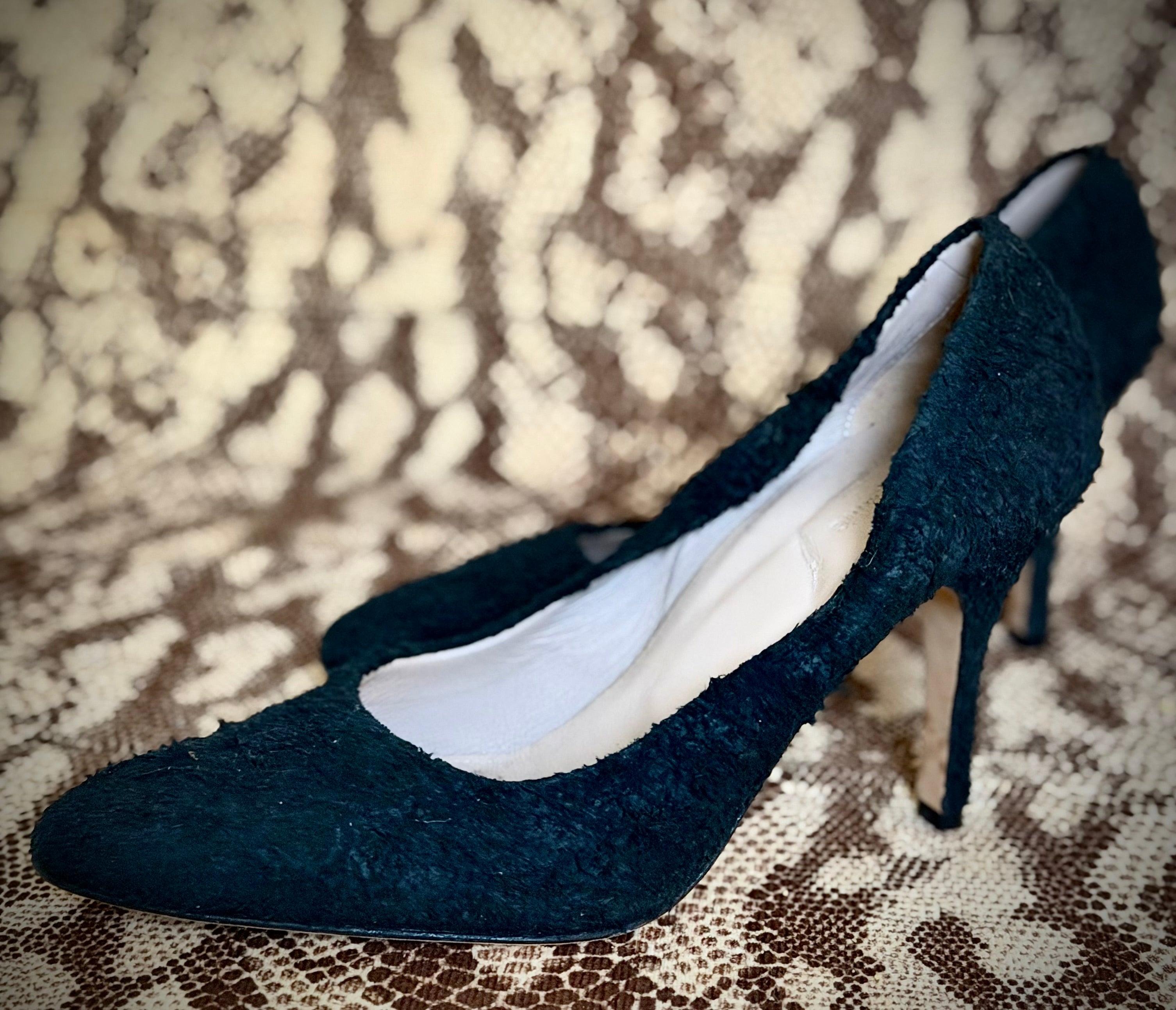 Helmut Lang Textured Haircalf Pumps | Made In Italy