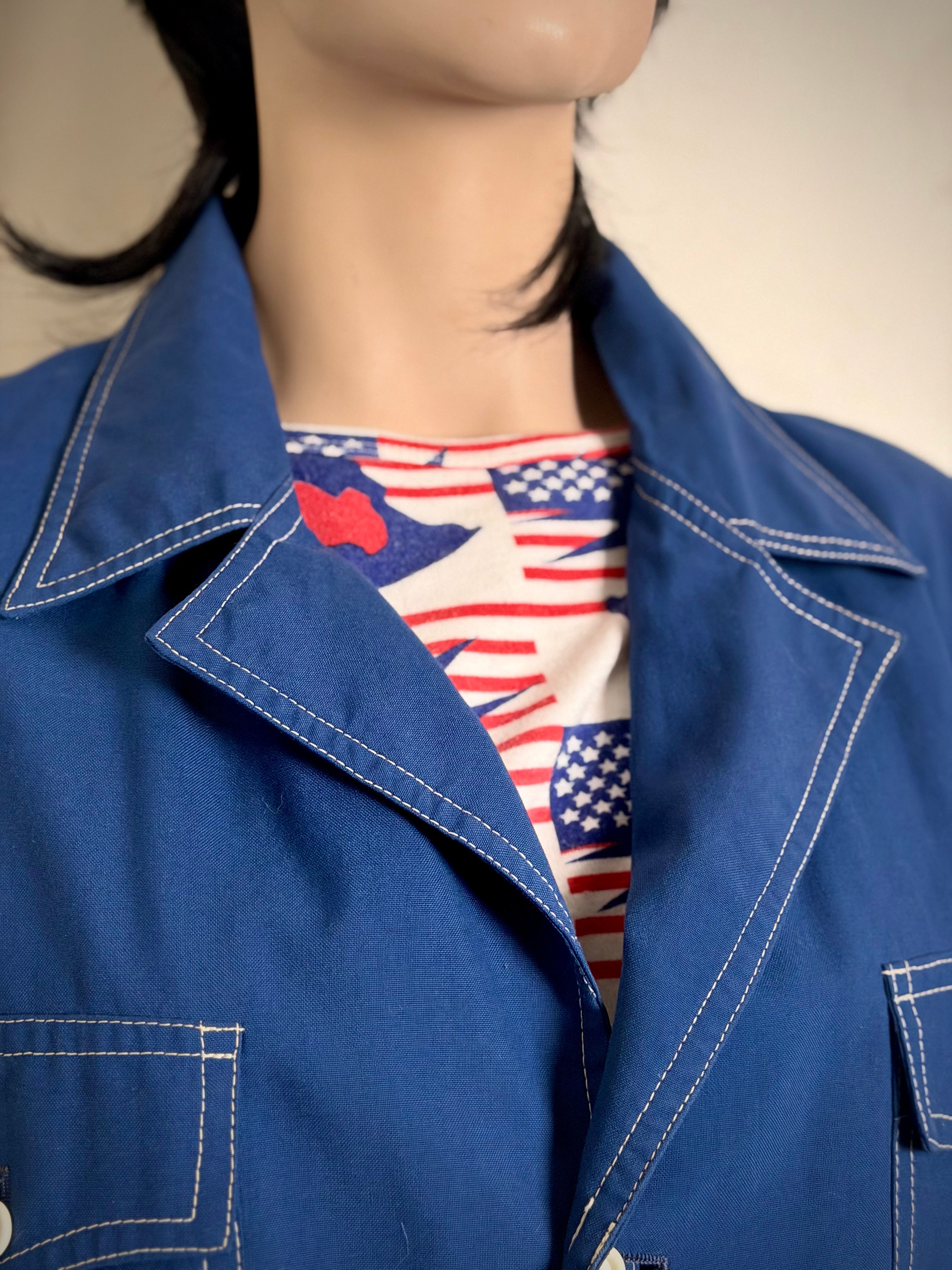 Late 1960s–Early 1970s Blue Utility | Safari Jacket