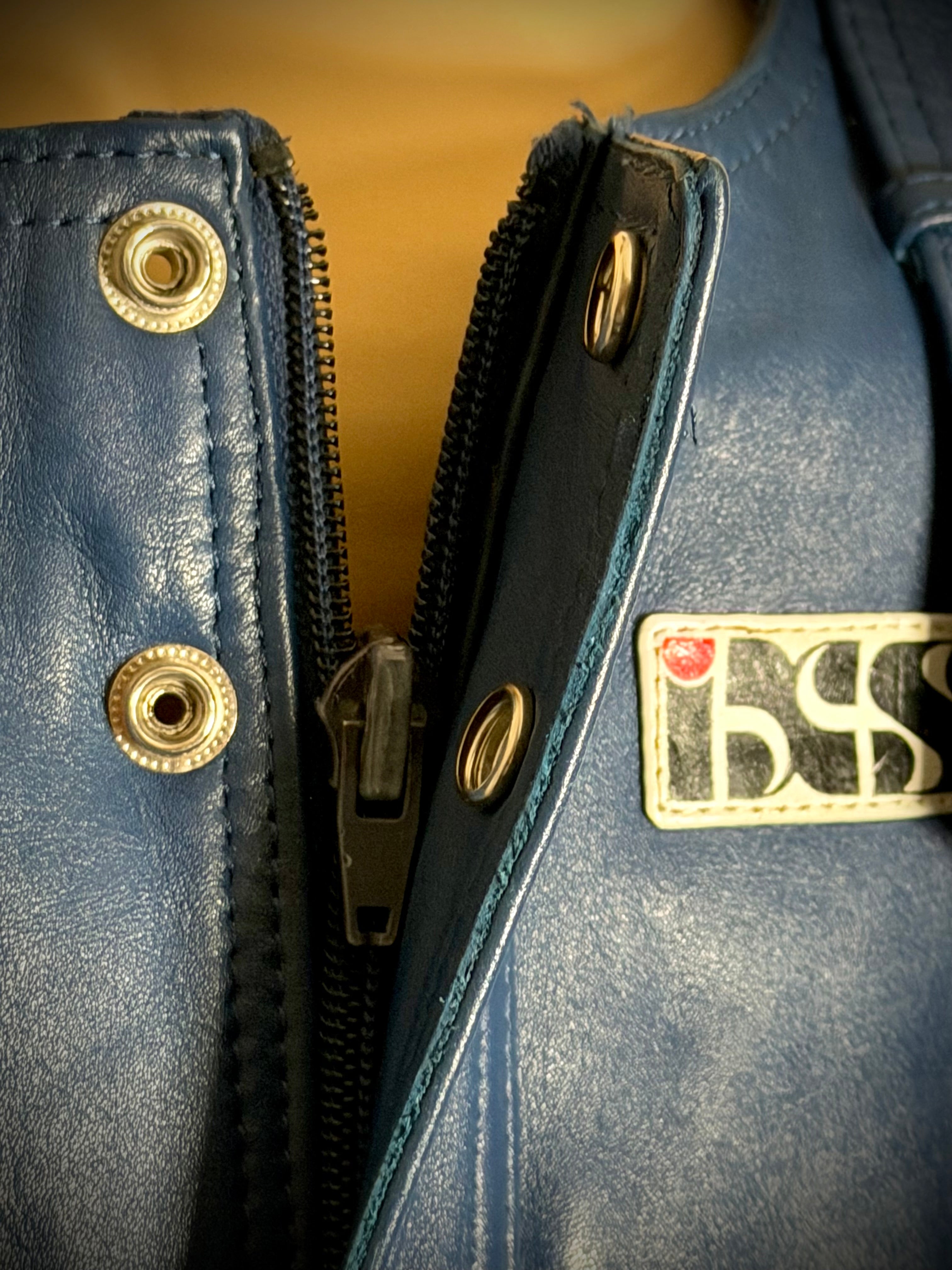 Vintage IXS Blue Leather Motorcycle Overalls -Rare