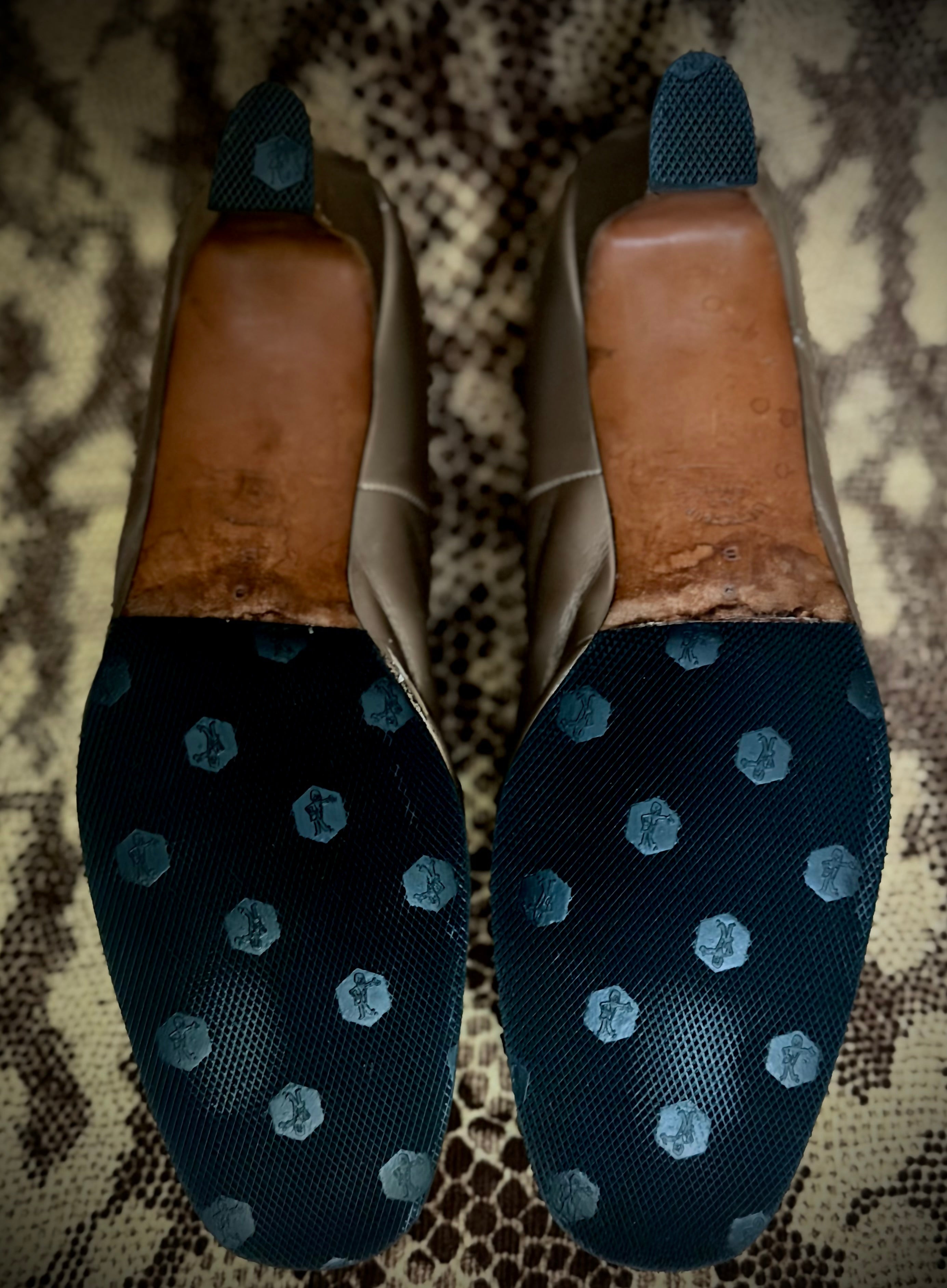 Early 1960s Champagne Metallic Leather
Pumps - Fully Restored