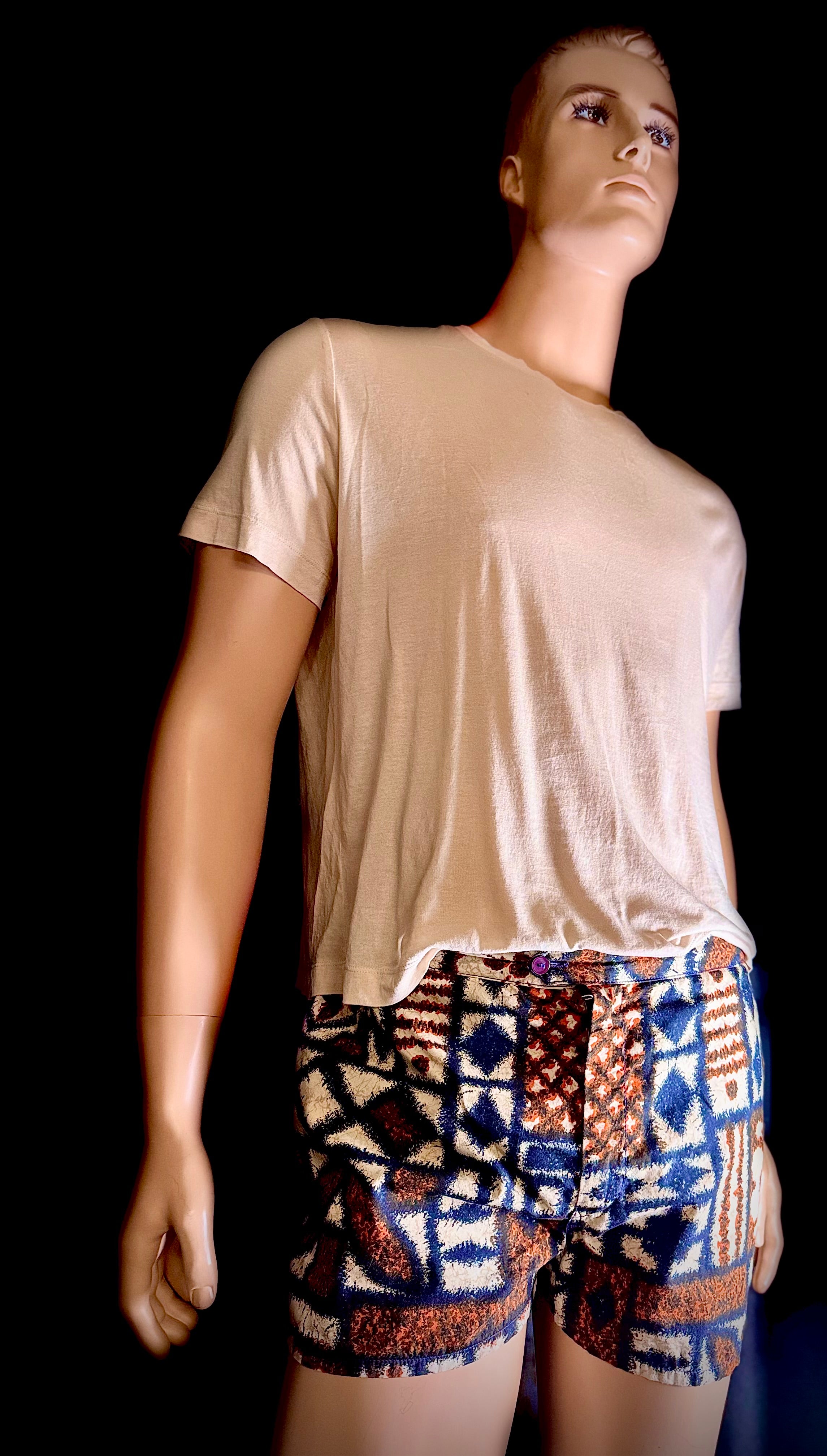 Rare 1950s Casben Swim Shorts - Atomic Tapa Print (Collectible)