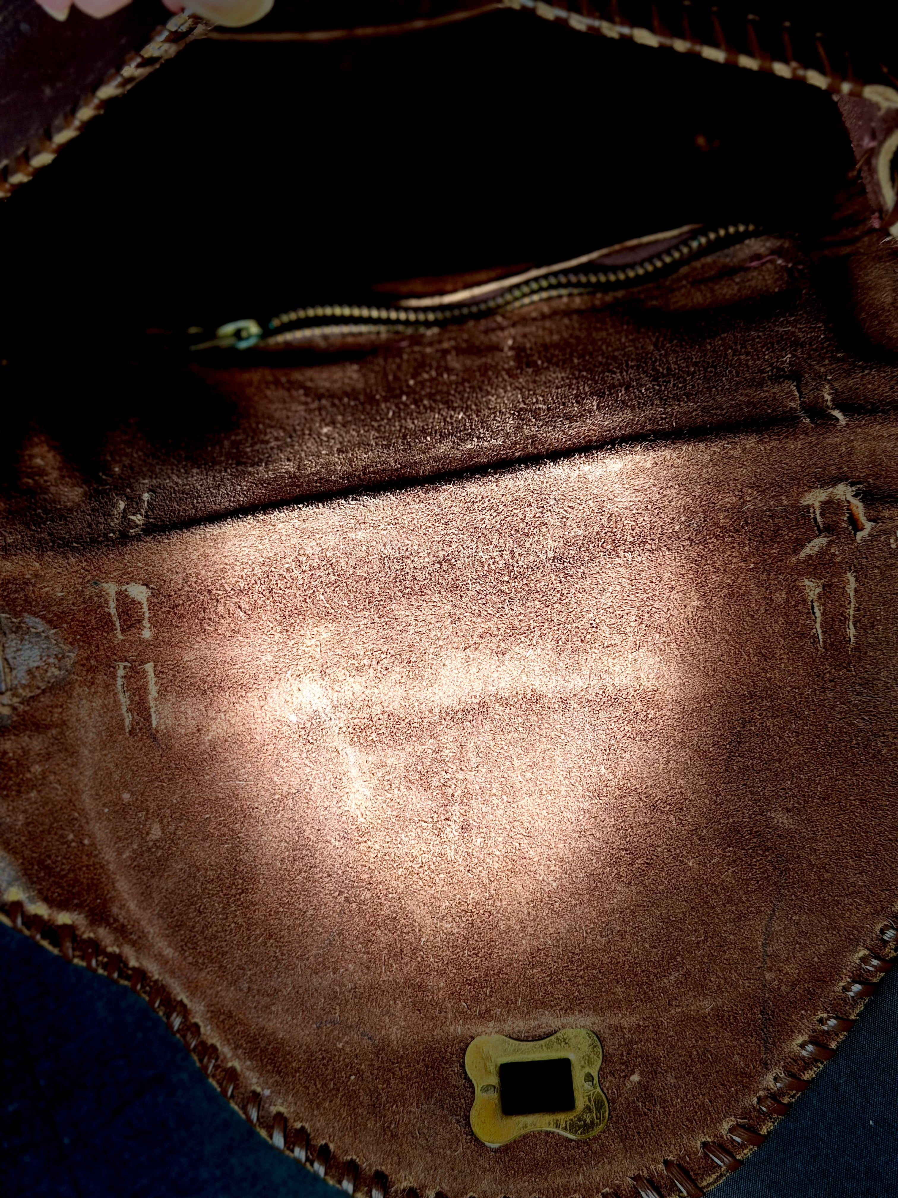 Late 1940s Chocolate Brown Leather Handbag
With Original 1963 Receipts Found Inside