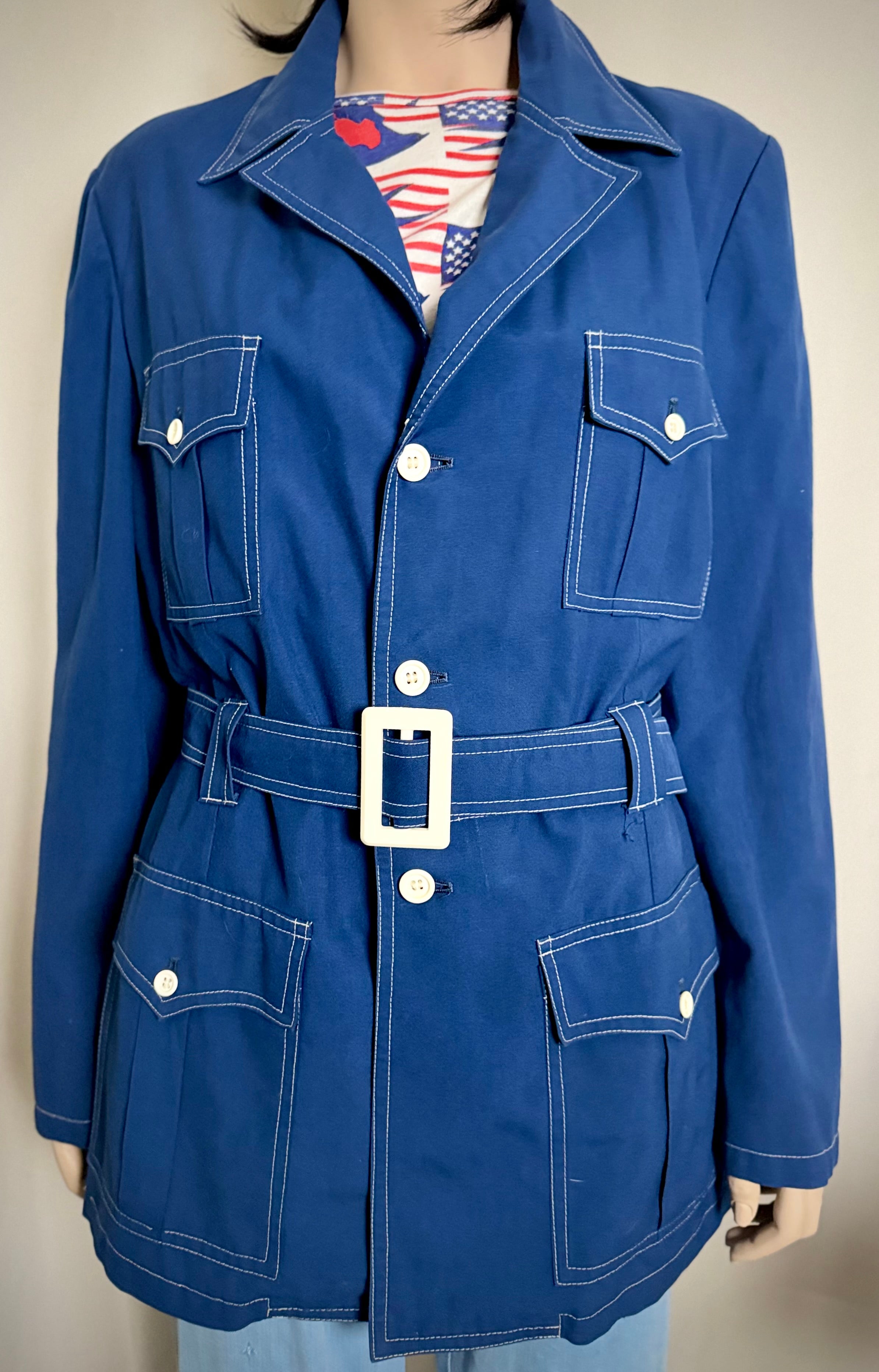 Late 1960s–Early 1970s Blue Utility | Safari Jacket