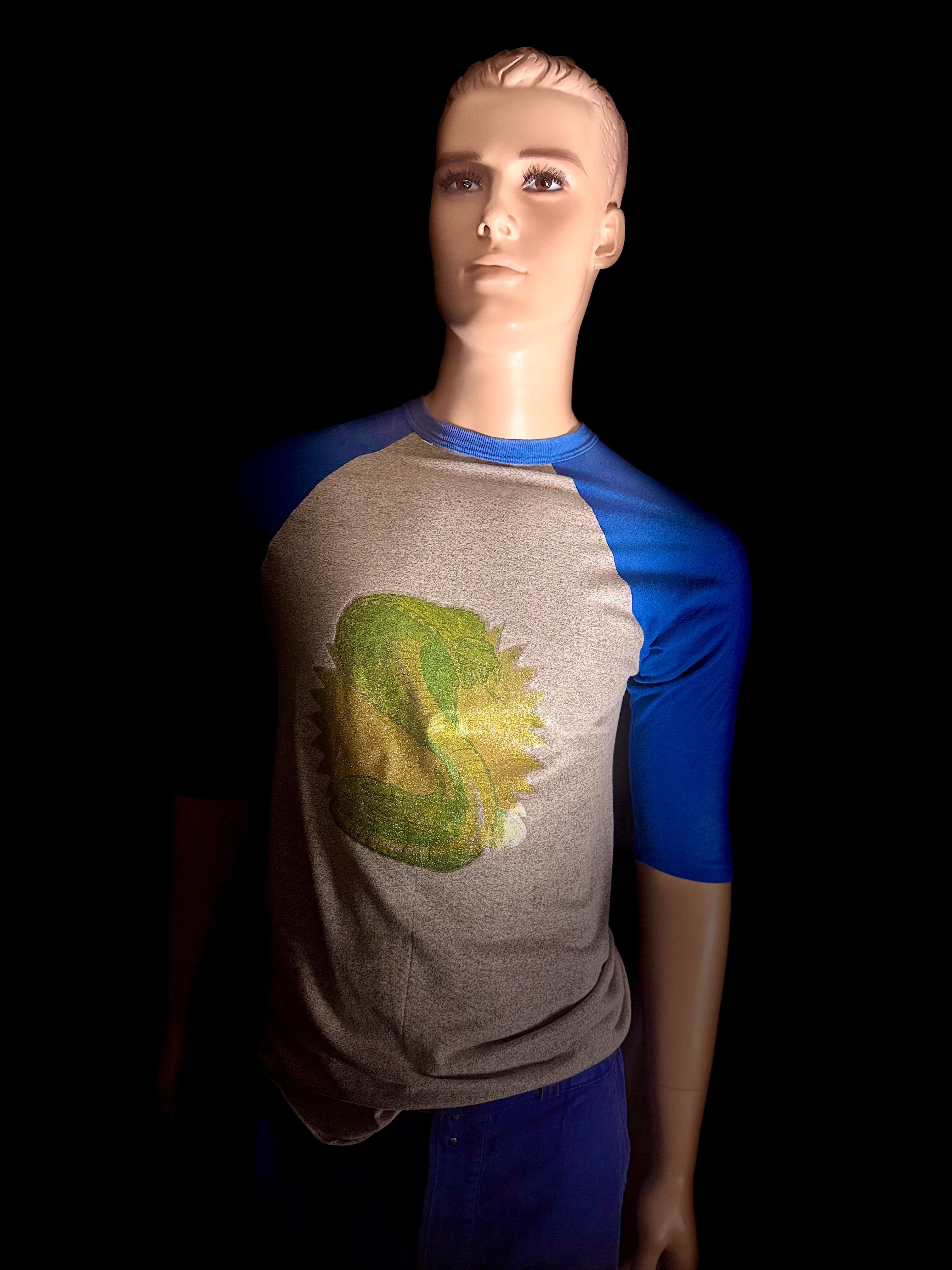 1970s Glitter Graphic Raglan Tee- Unisex