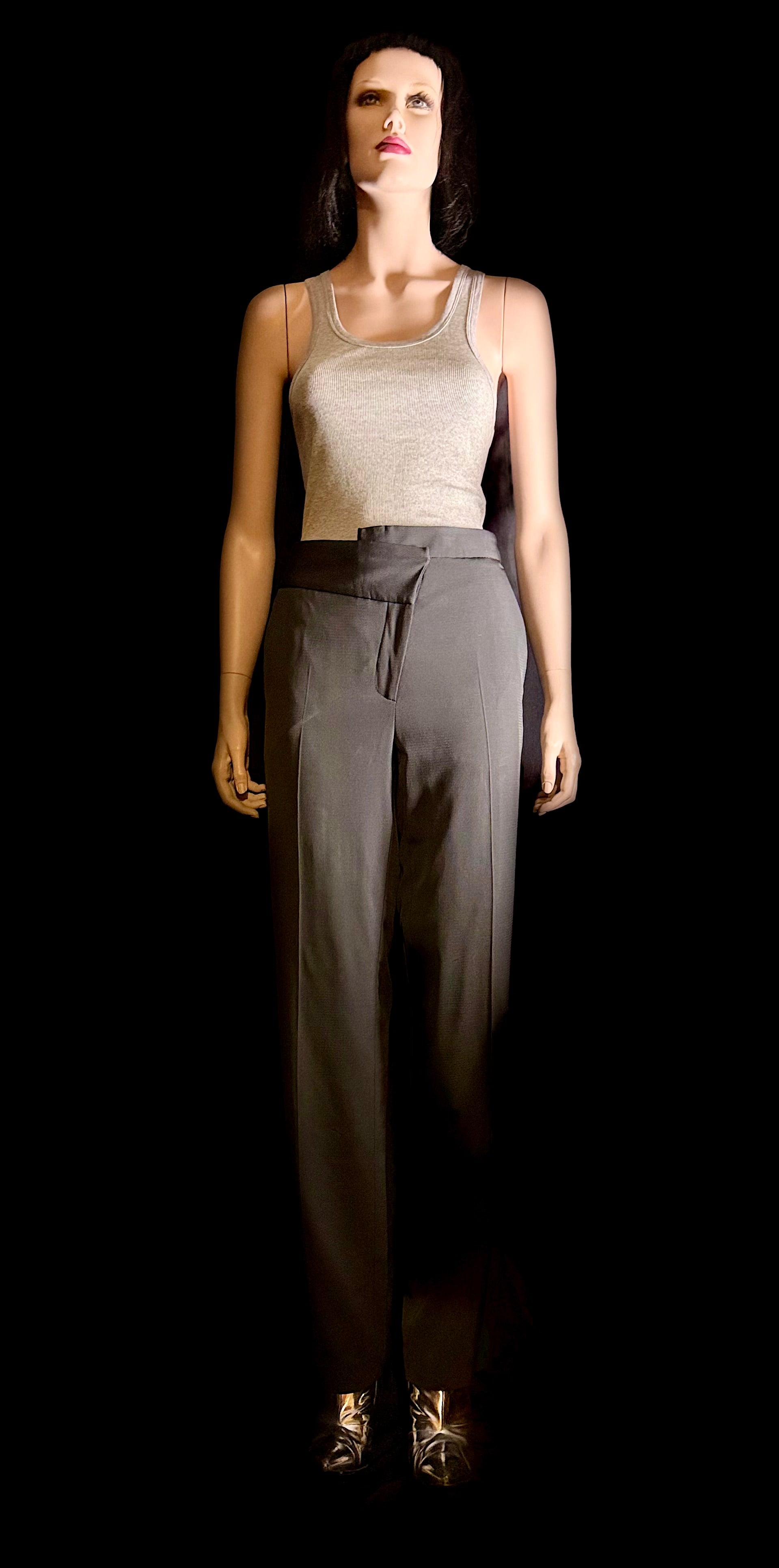 Maison Martin Margiela Asymmetrical Wool-Viscose Trousers