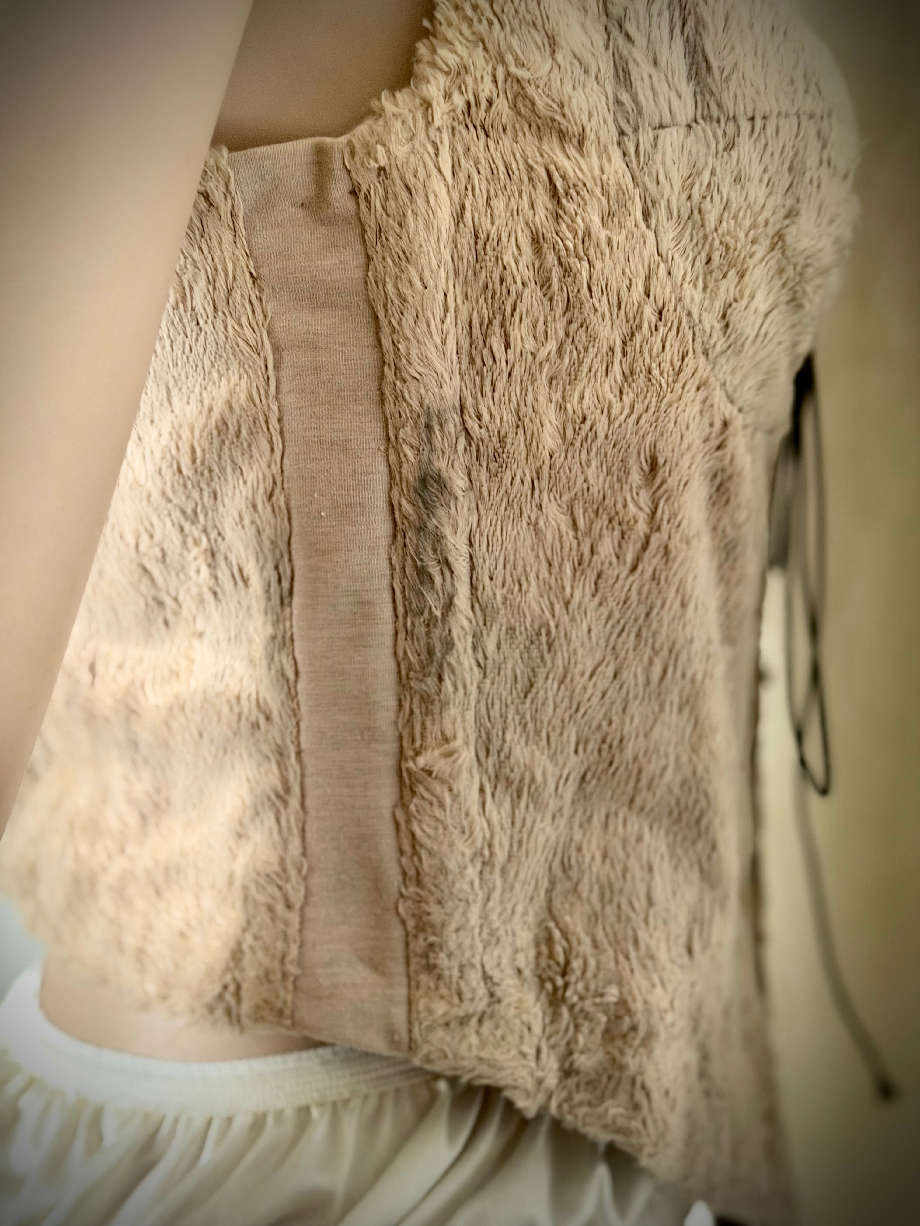 1990s Faux Fur Corset Top
