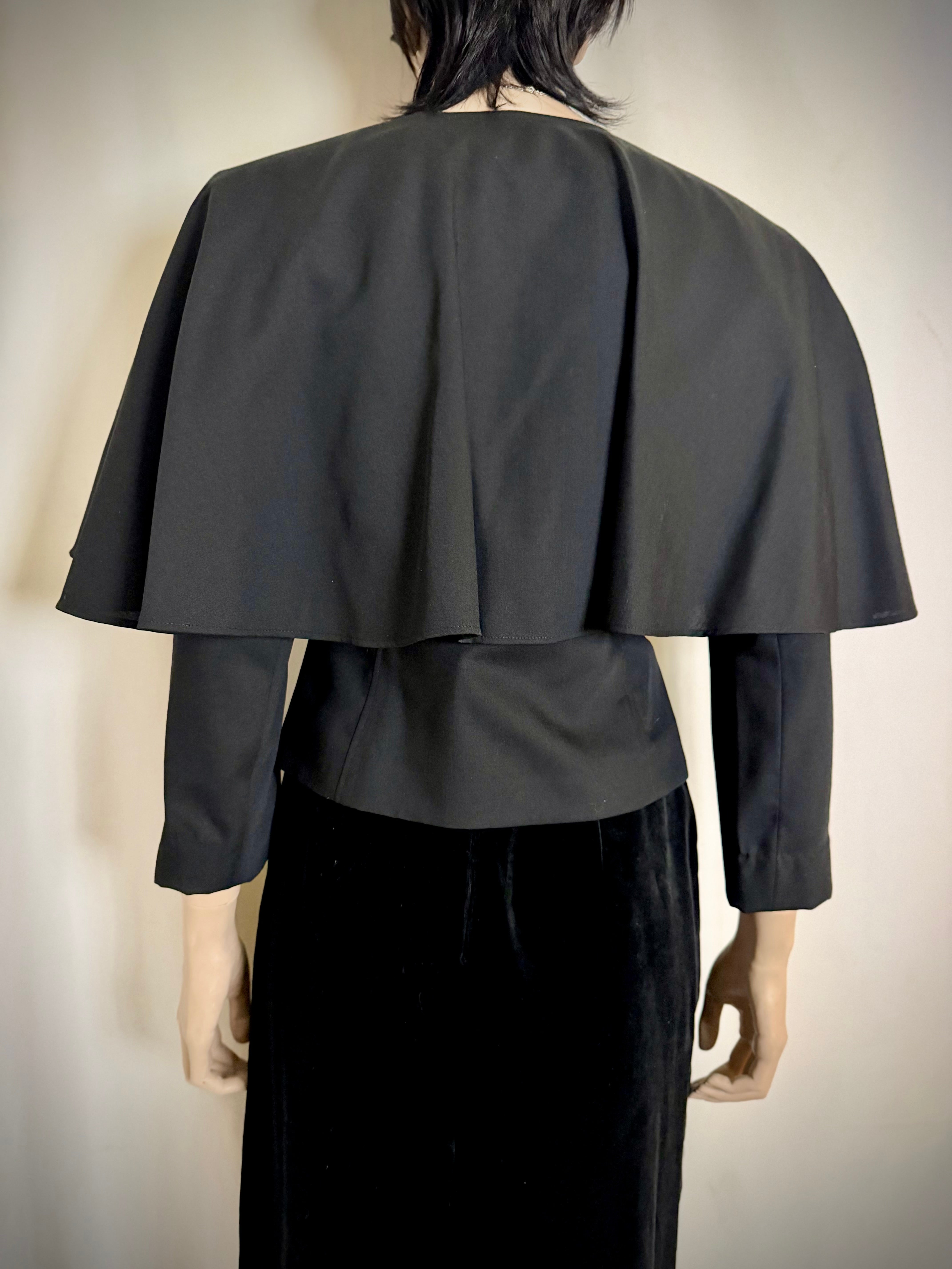 Chloé Black Formal Structured Cape Jacket