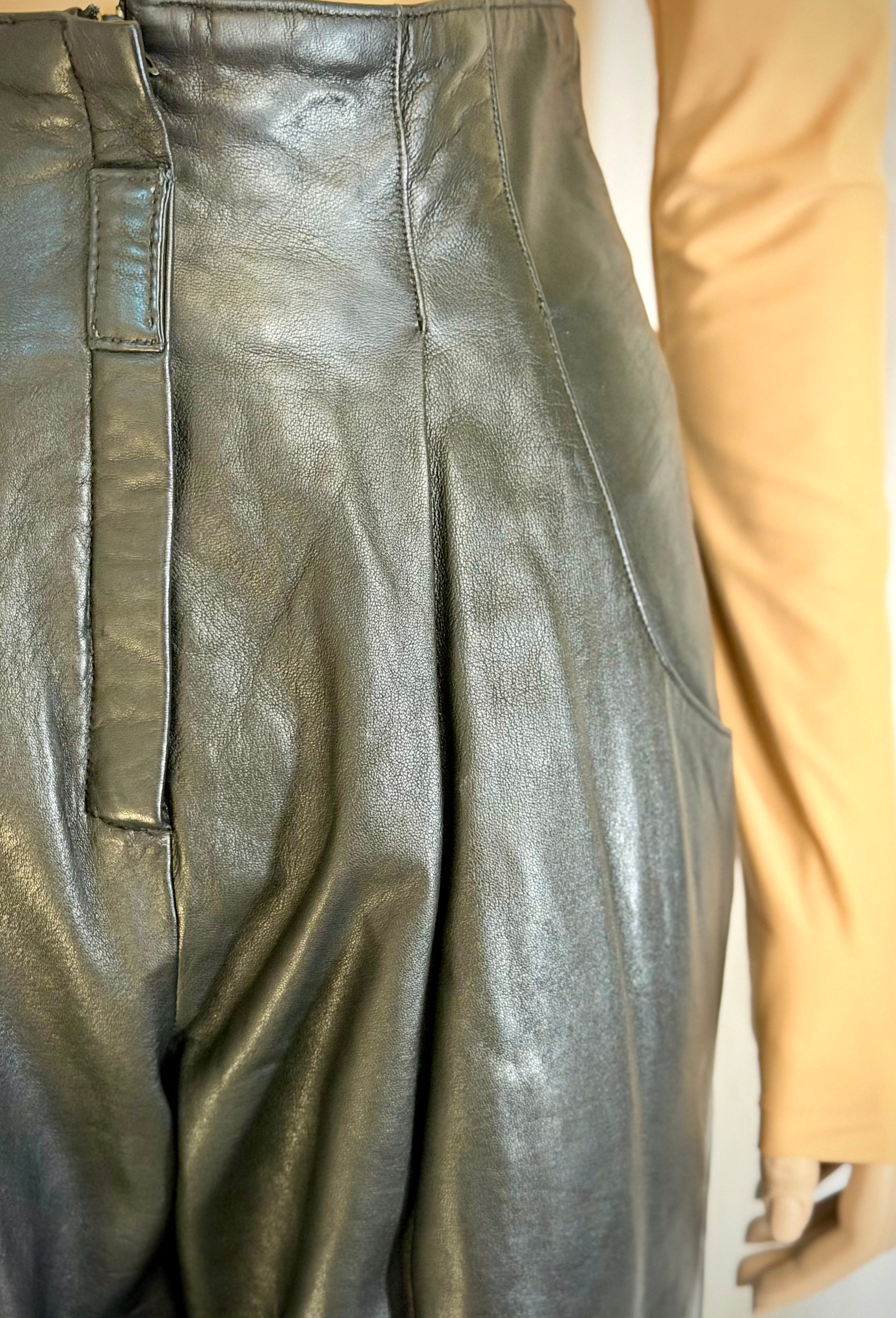 Vintage Black High-Waisted “Buttery Soft” Leather Pants