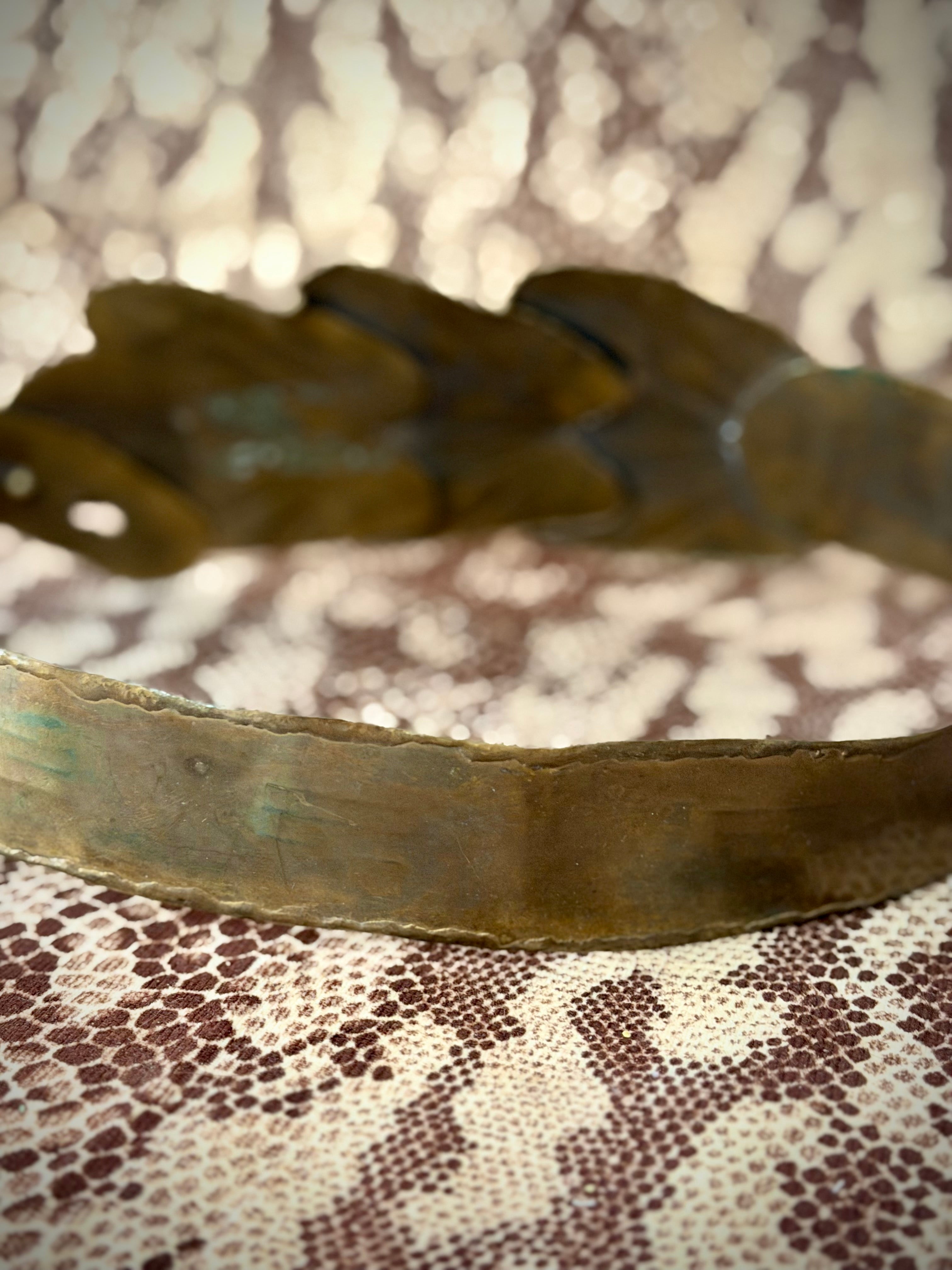 1980s Burnished Brass Brutalist Belt