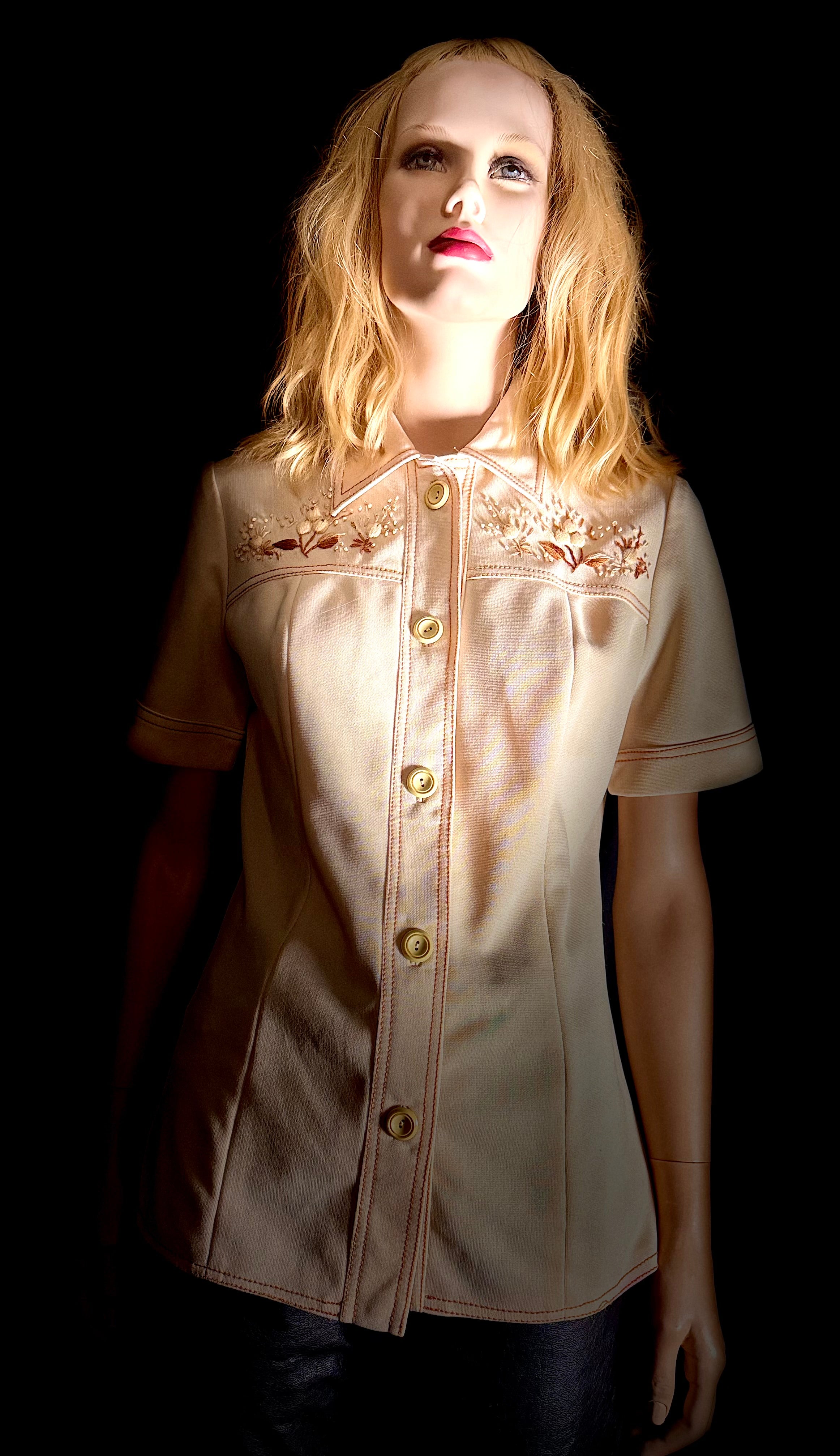Vintage 1960s–70s Embroidered Western Shirt | Hong Kong Made