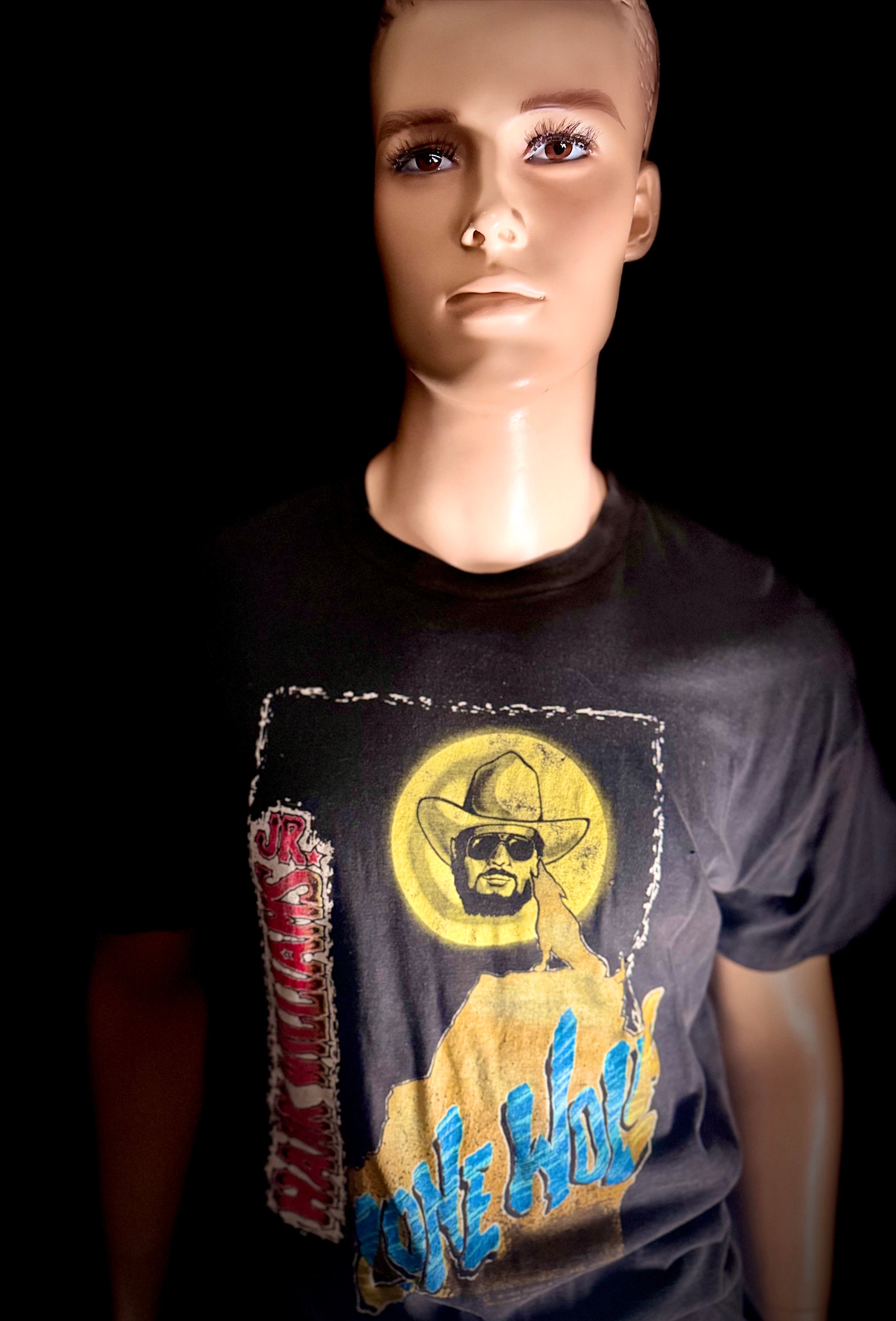 1970s Hank Williams Jr. “Lone Wolf” Vintage Tour Tee - Black - Unisex