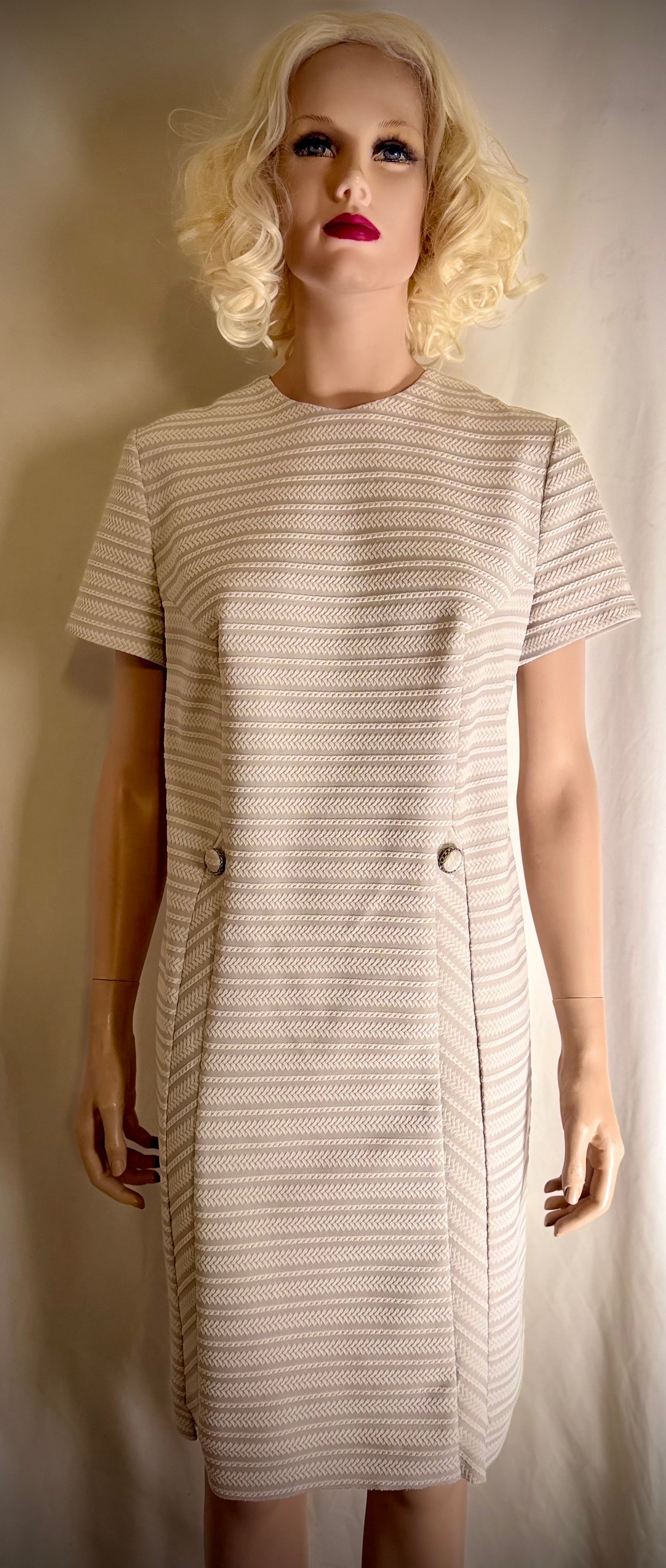 1960s Textured Shift Dress - Like New