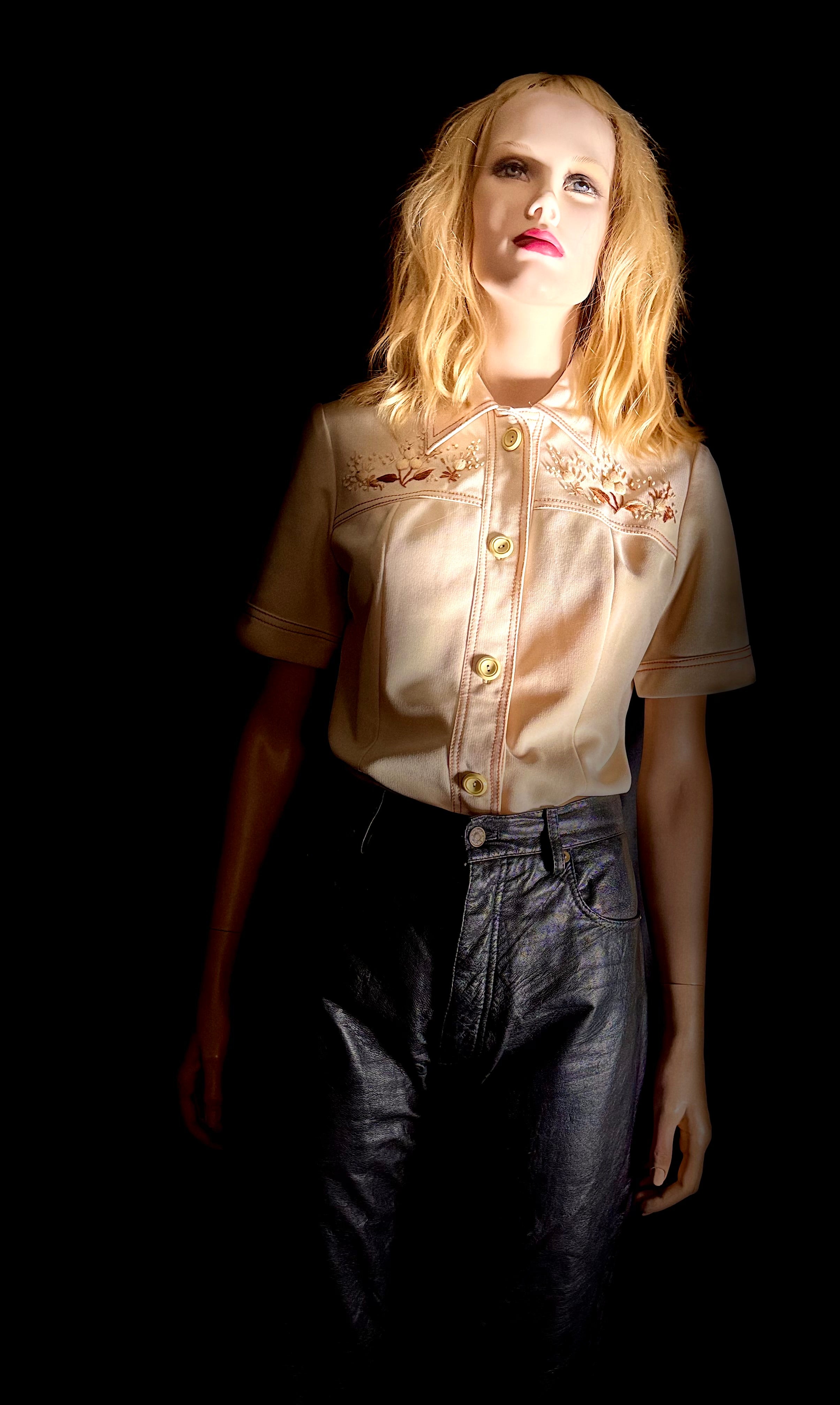 Vintage 1960s–70s Embroidered Western Shirt | Hong Kong Made