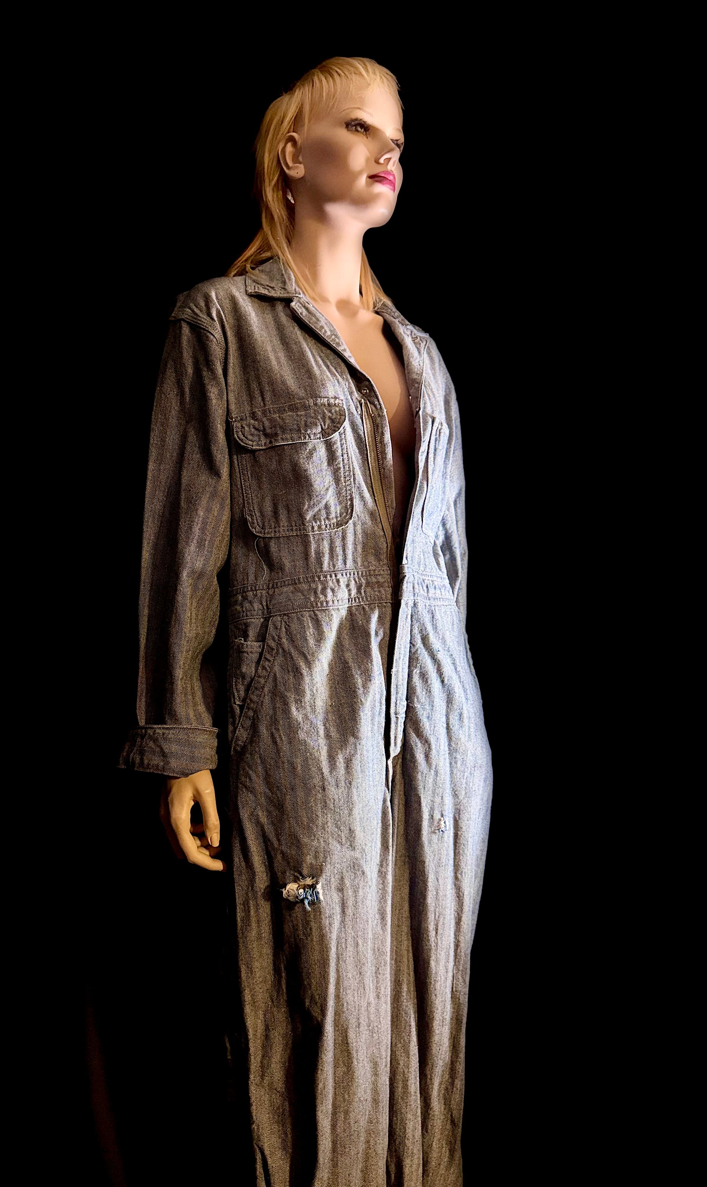 1960s USA Striped Workwear Overalls - Unisex