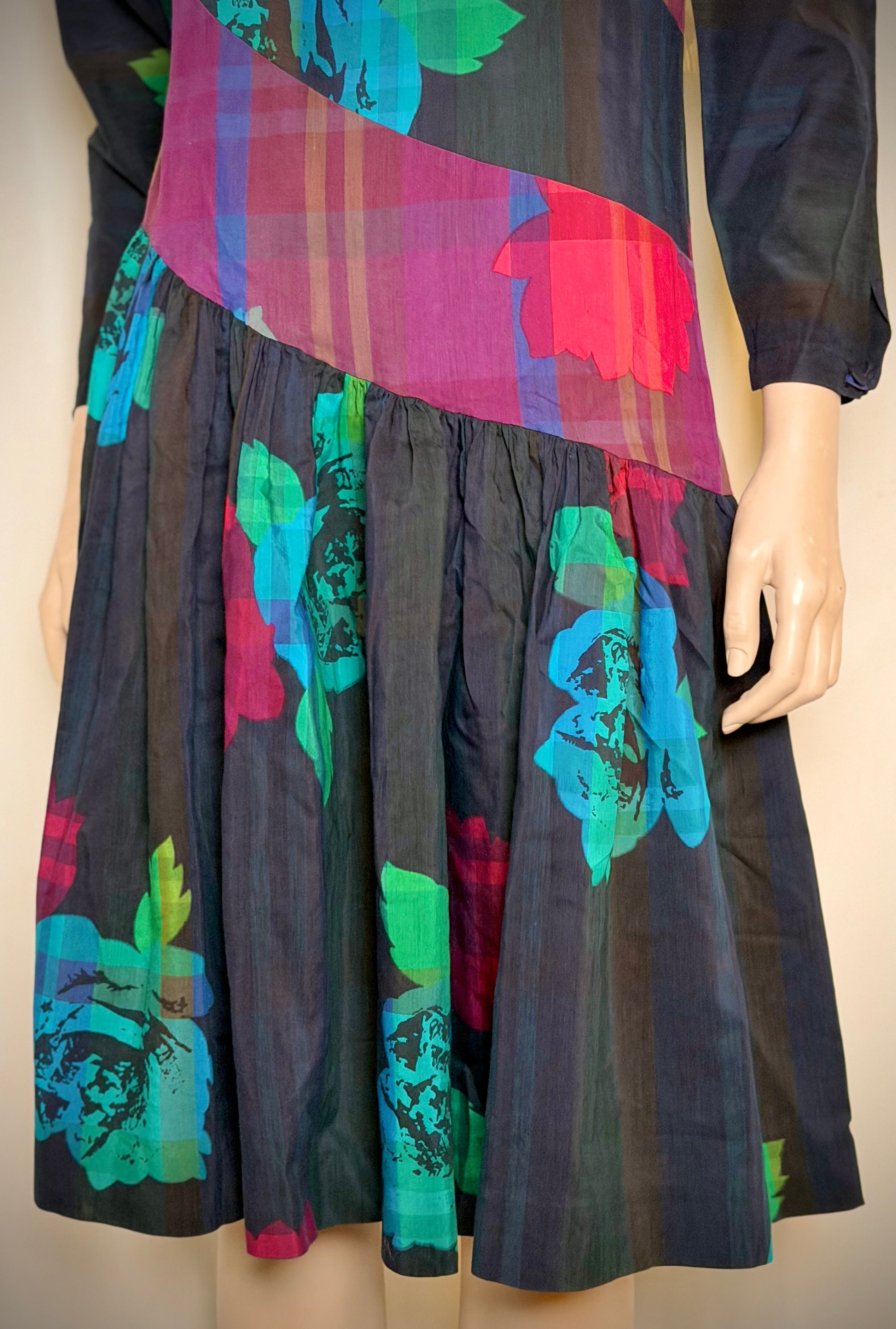 1980s Chacok Romance Printed Dress - Made In France