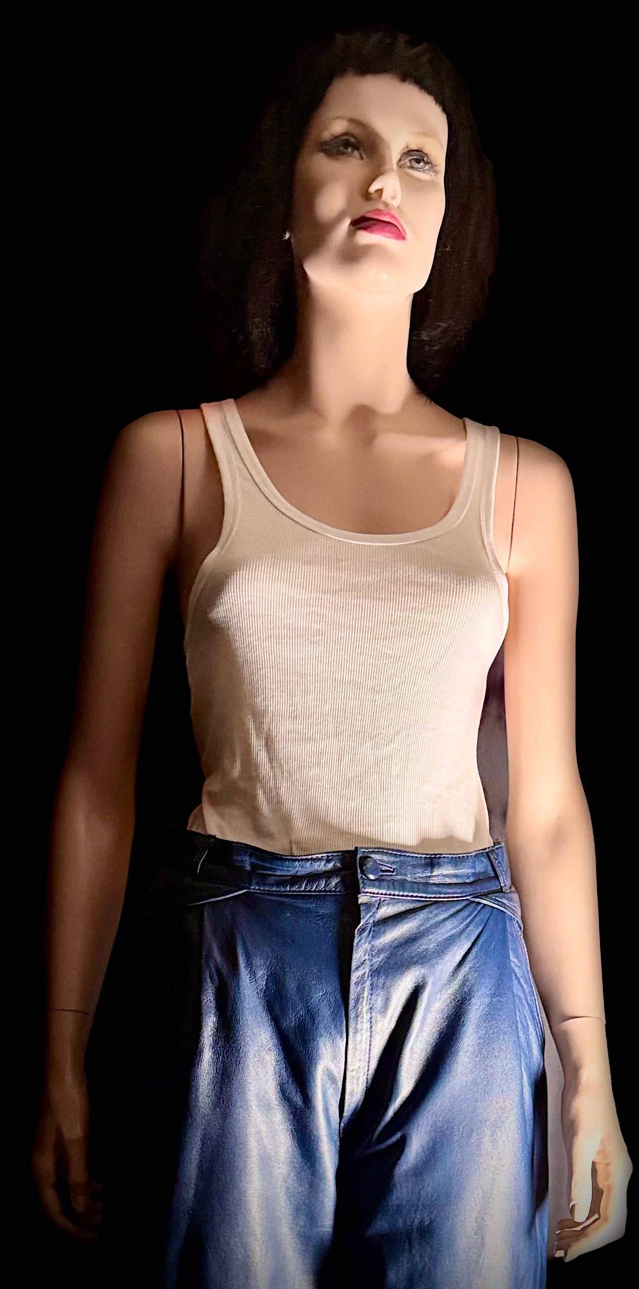 Vintage Butter-Soft Navy Leather Pants