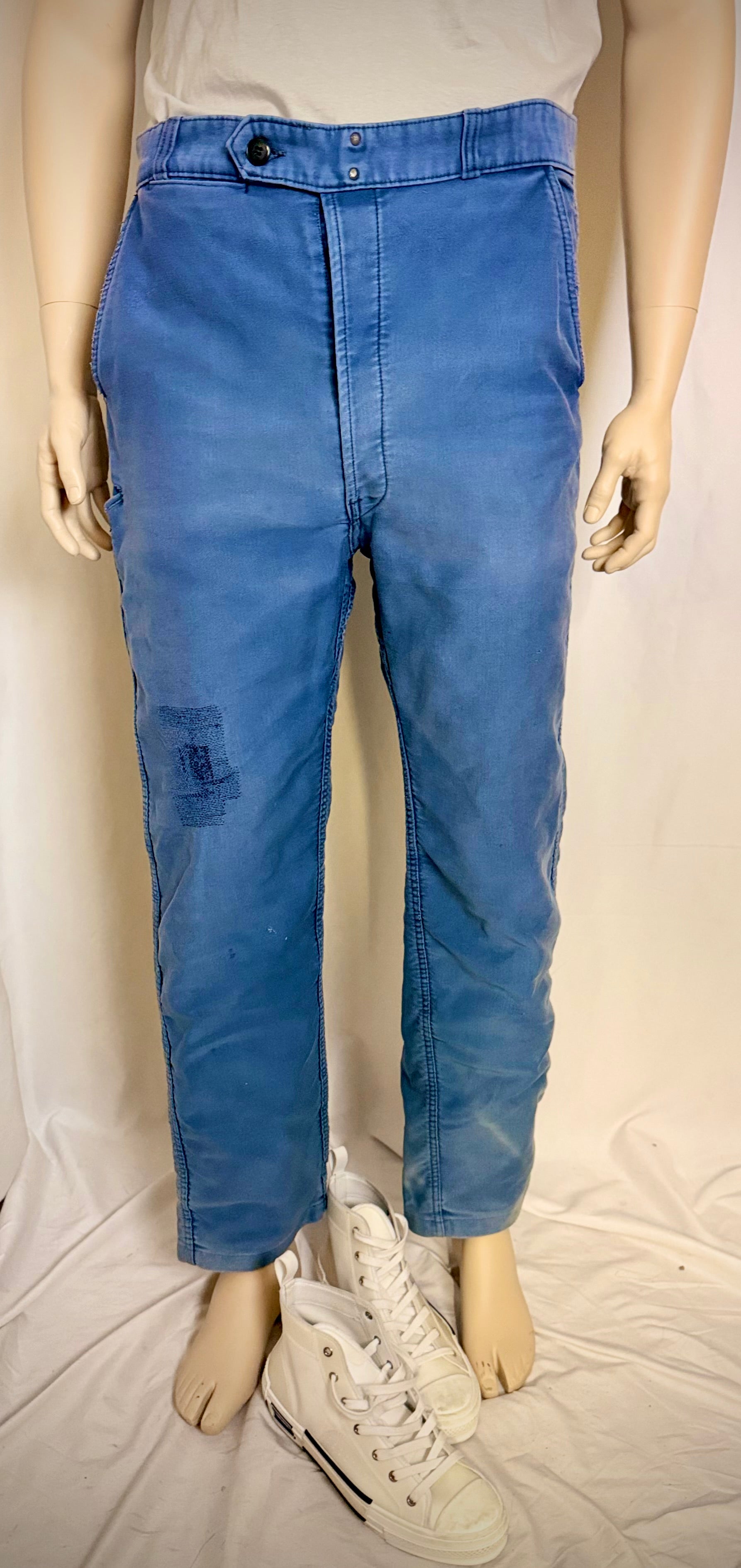 1960s French Work Pants - Patched, Faded and Ultra-Collectible