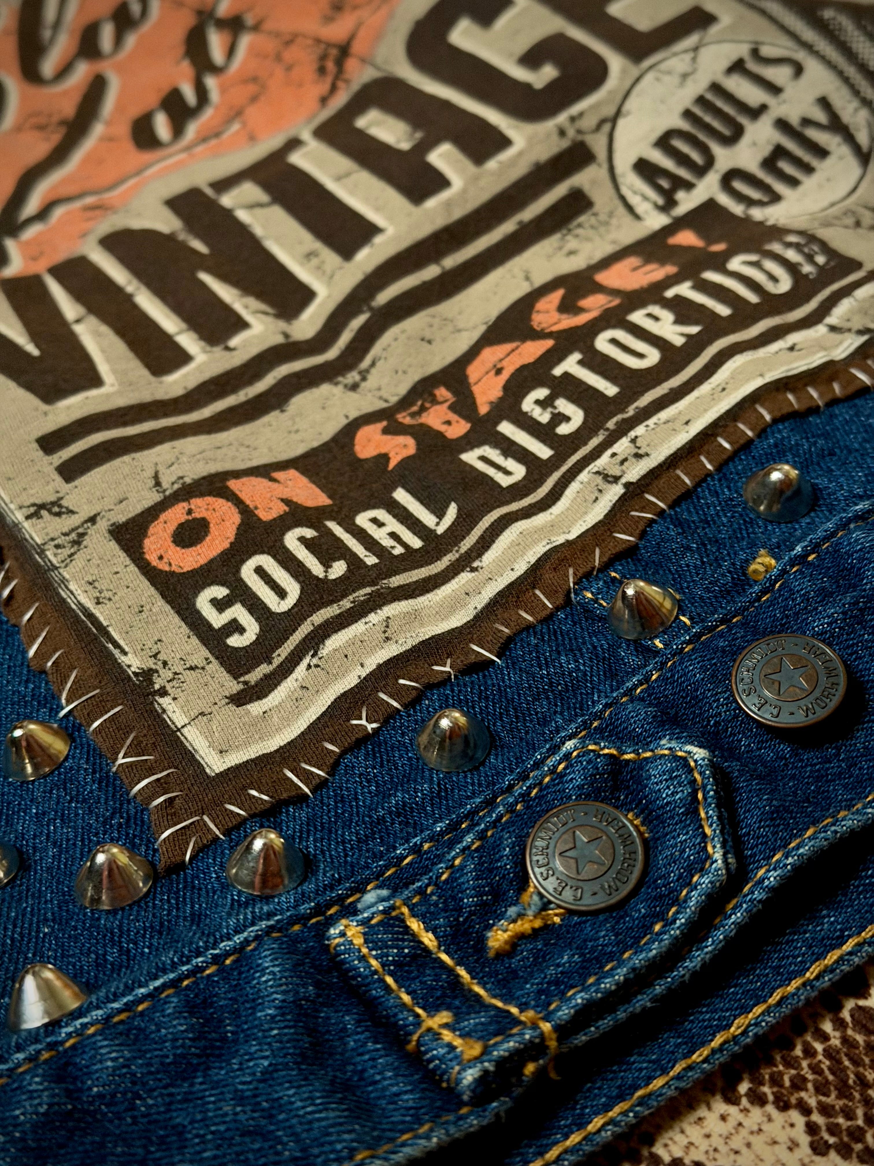 Custom Studded Social Distortion Vest- One of a Kind