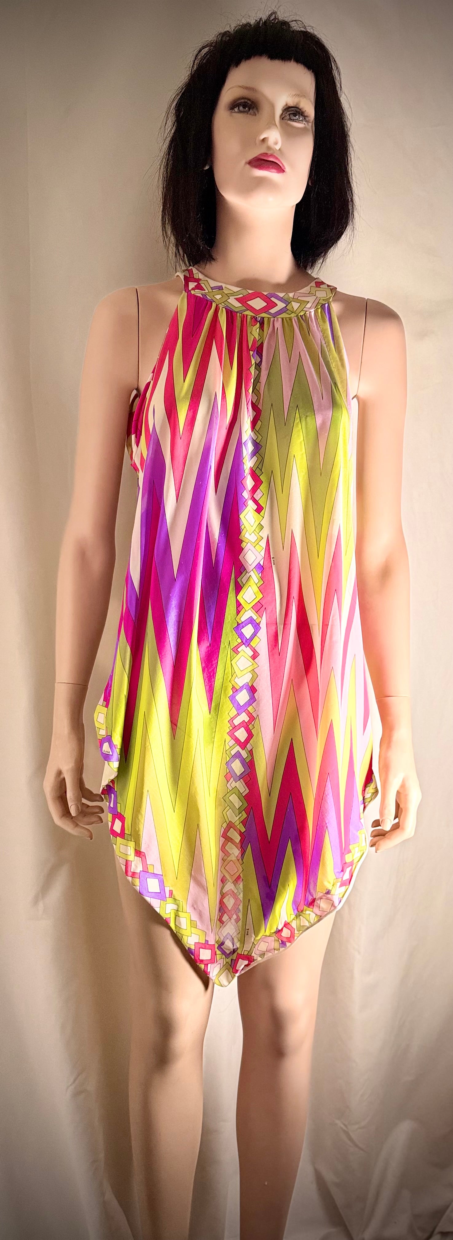 1960s Emilio Pucci for Formfit Rogers Silk Dress-Asymmetrical Cut