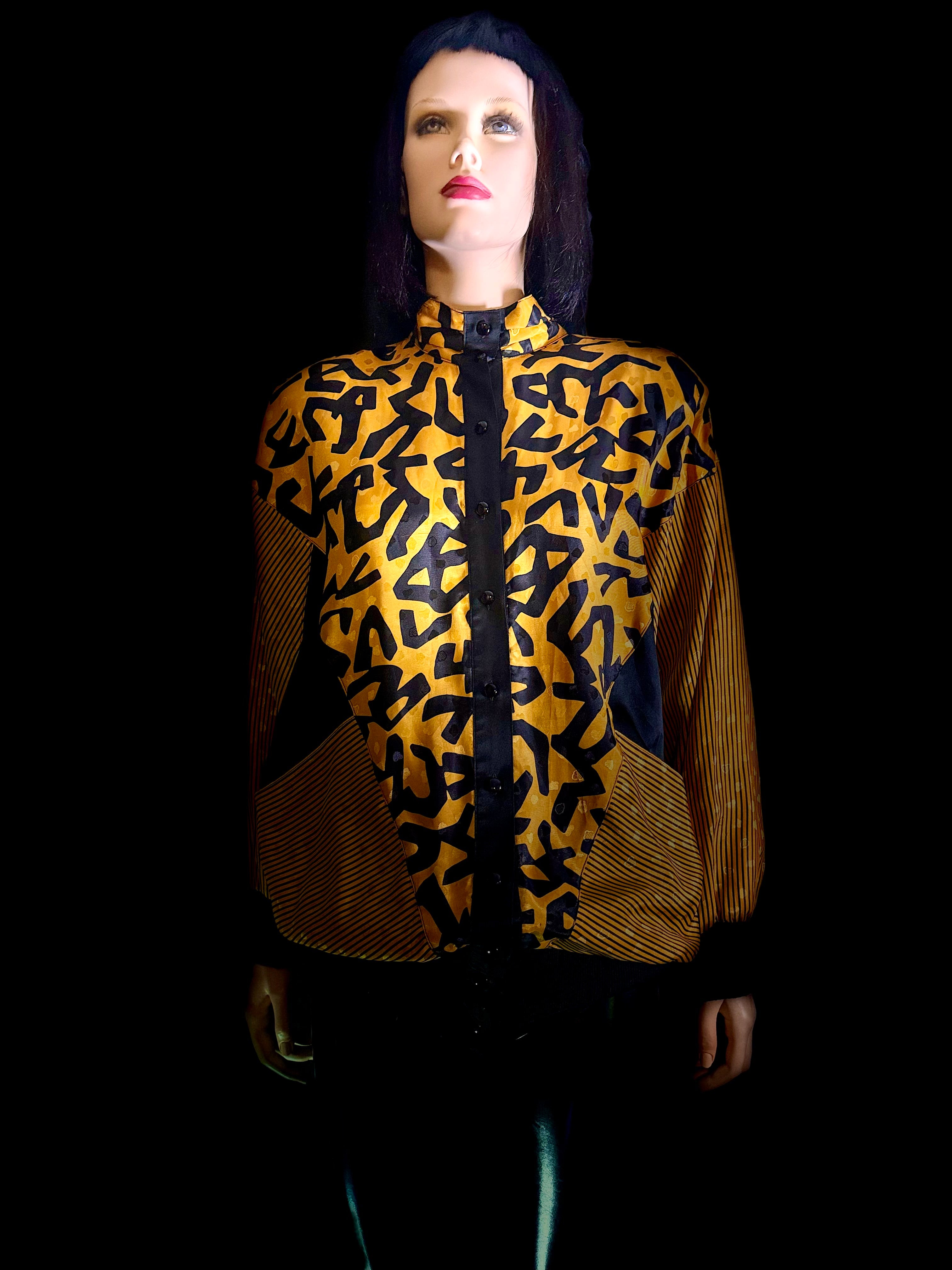 Vintage 1980s German Silk Graphic Bomber Jacket