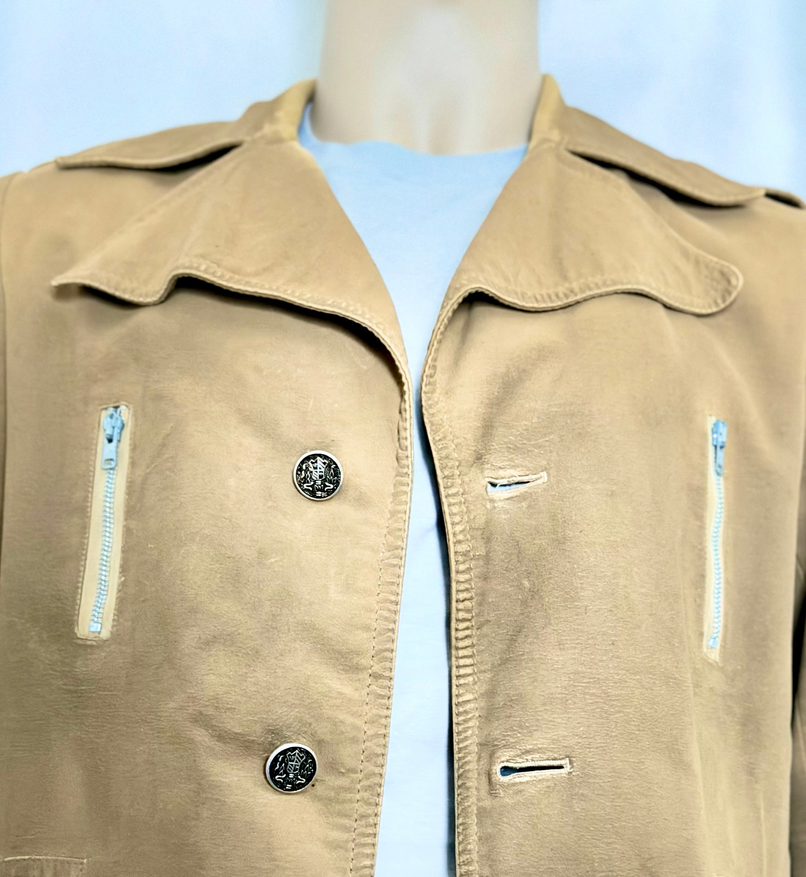 1960s Coated Cotton Utility Jacket - Military Inspired Workwear