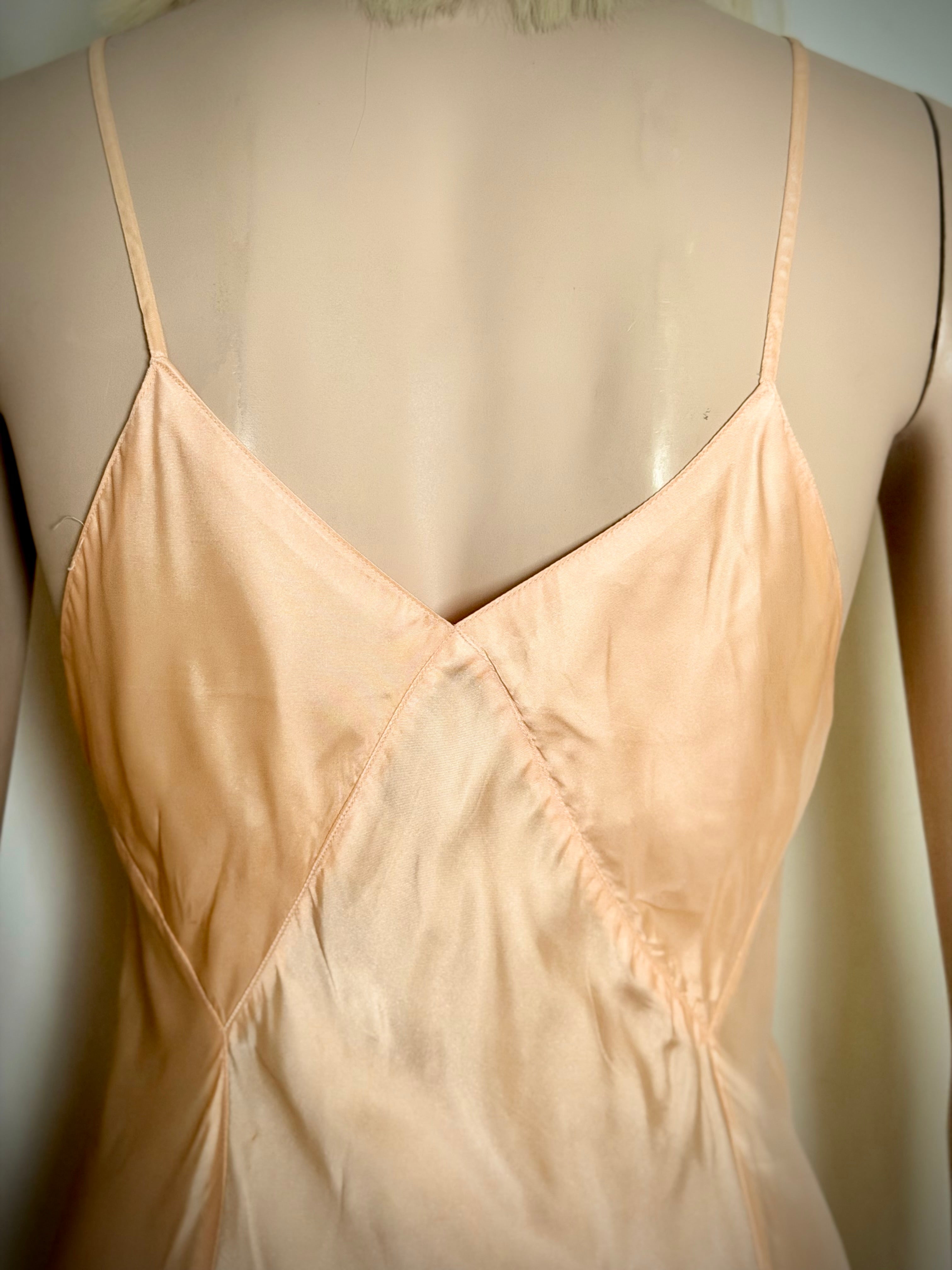 1940s Fruit of the Loom Rayon Satin Slip Dress