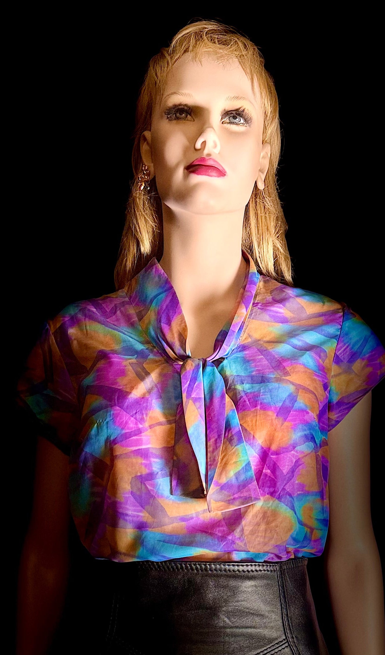 1960s Semi-Sheer Watercolour Blouse (Mint Condition)