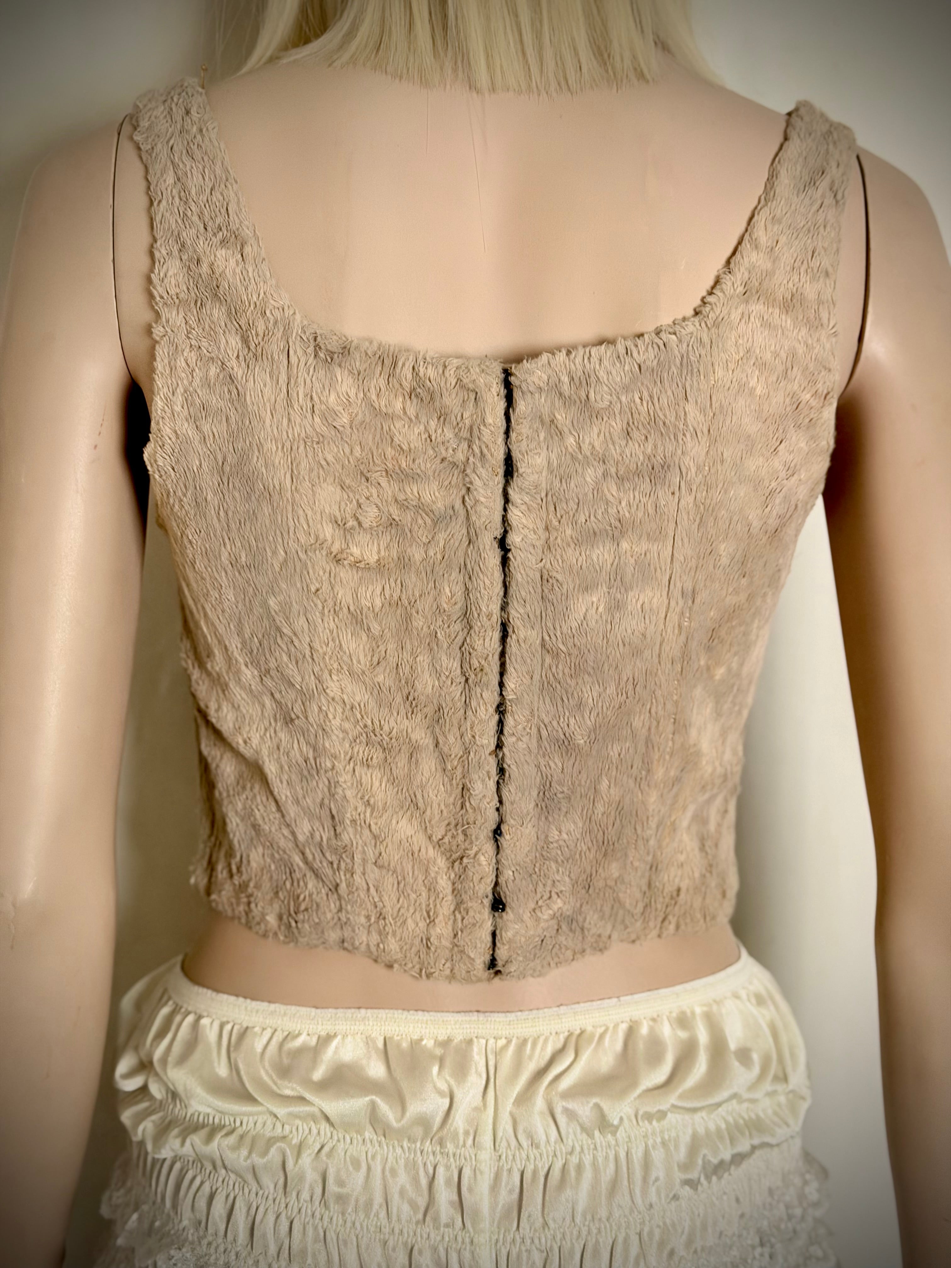 1990s Faux Fur Corset Top