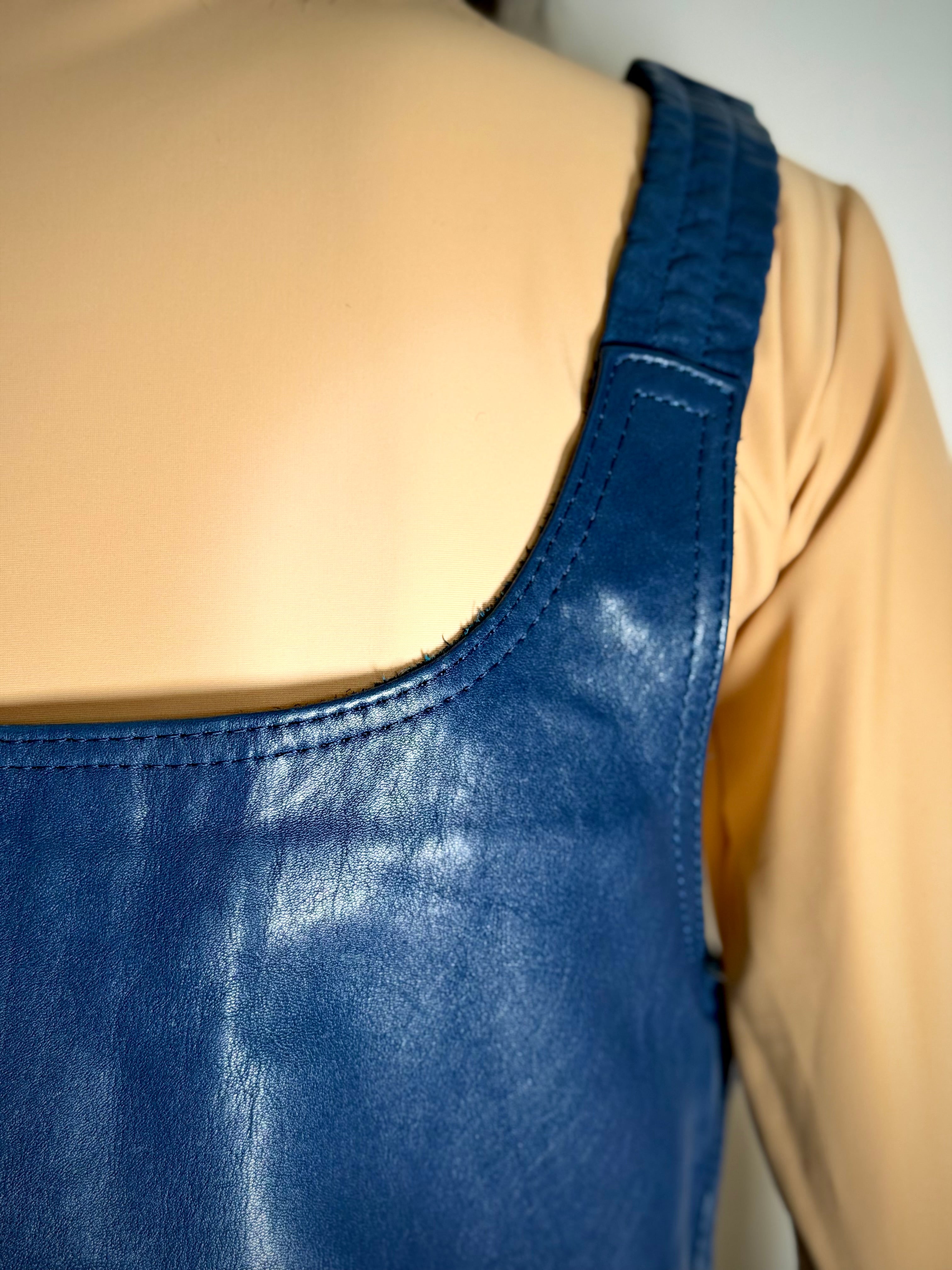 Vintage IXS Blue Leather Motorcycle Overalls -Rare