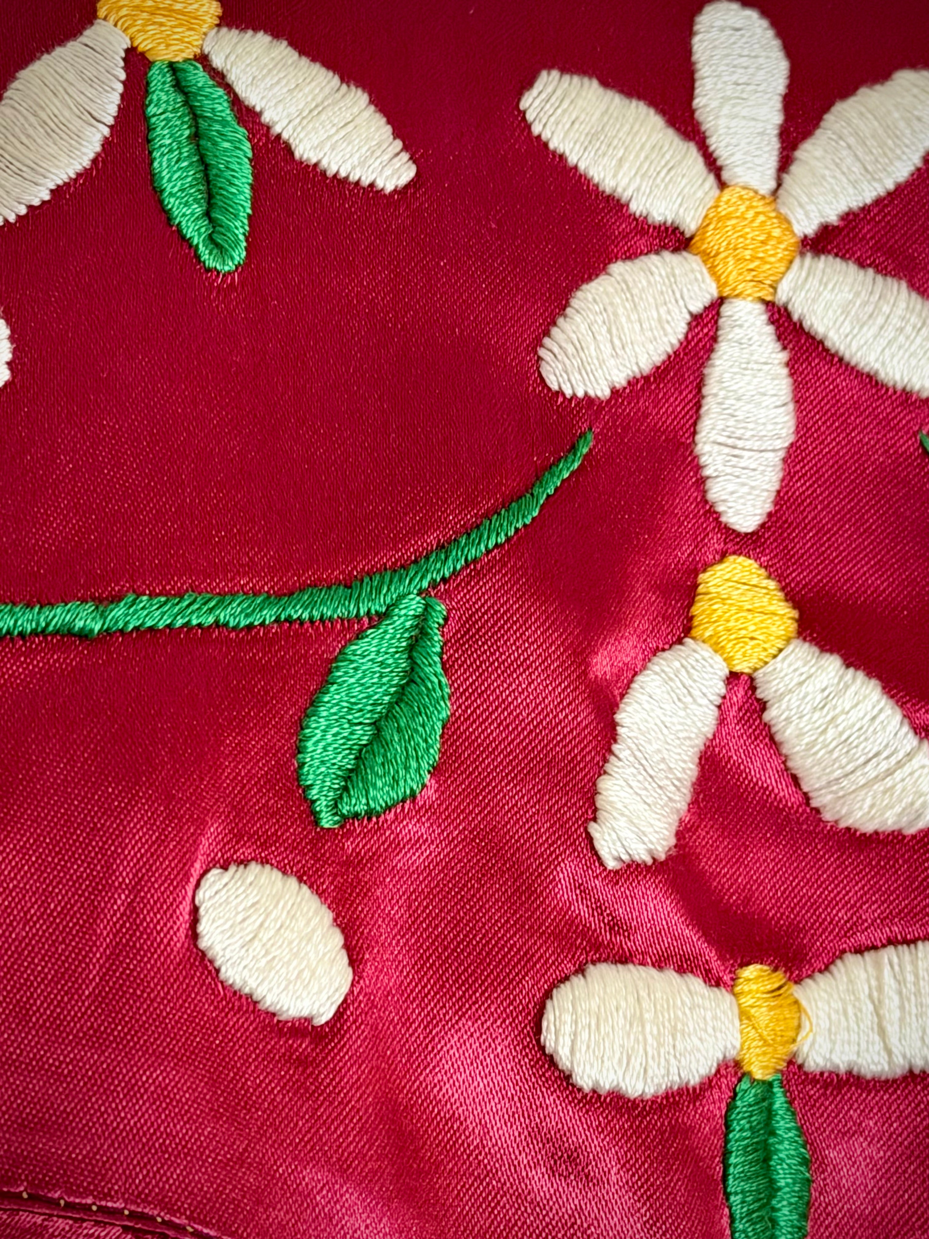 1940s Hand Embroidered Satin Western Shirt