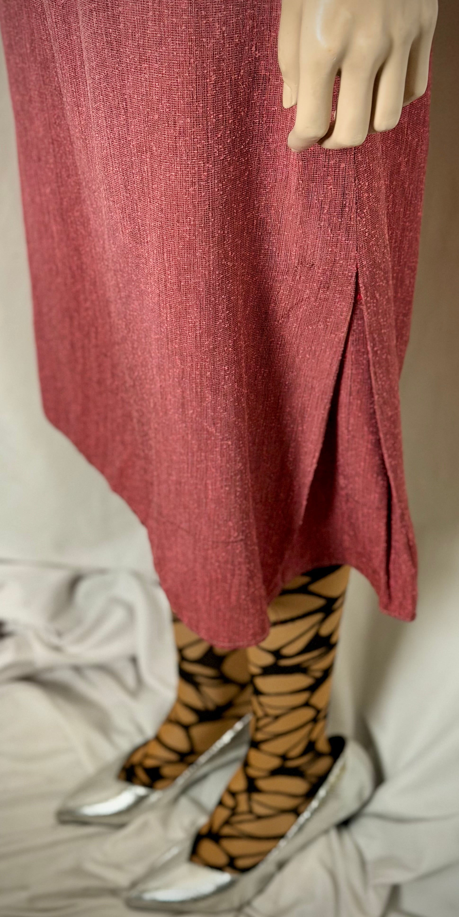 1960s Textured Slub Weave Dress