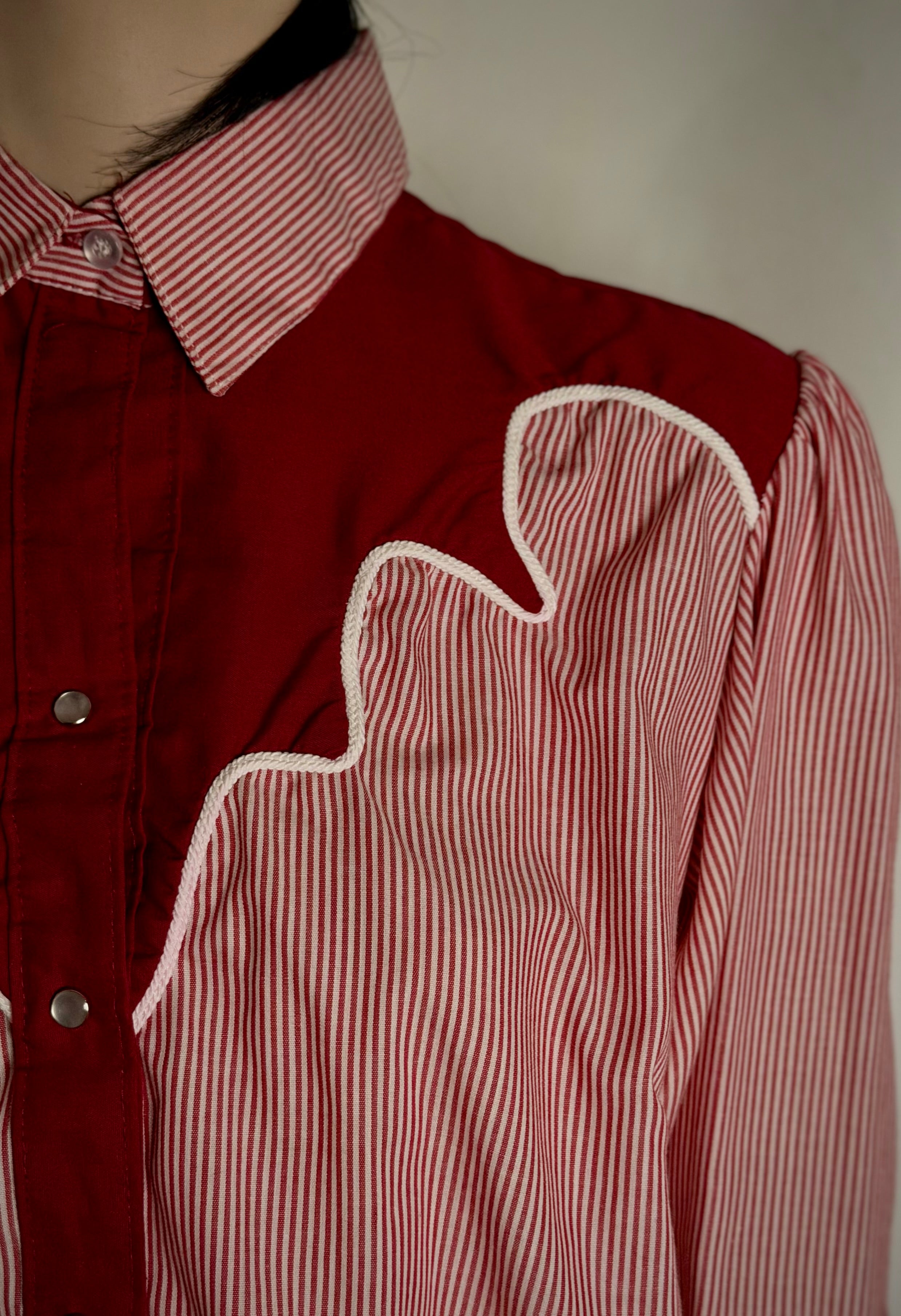 1970's-1980's Deadstock Candy Stripe Rockmount
Ranch Wear Shirt- Made in USA.