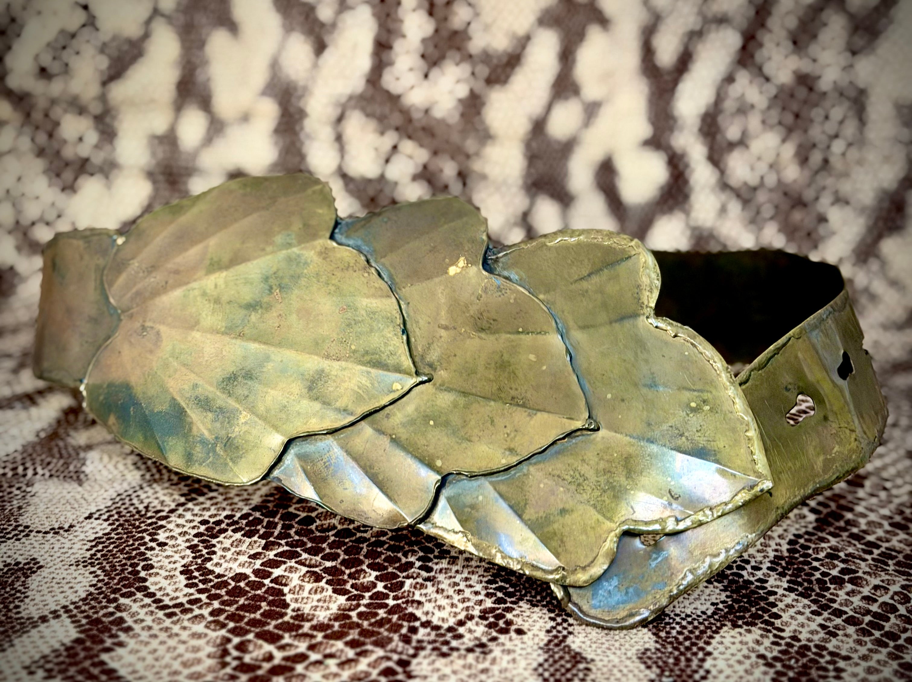 1980s Burnished Brass Brutalist Belt