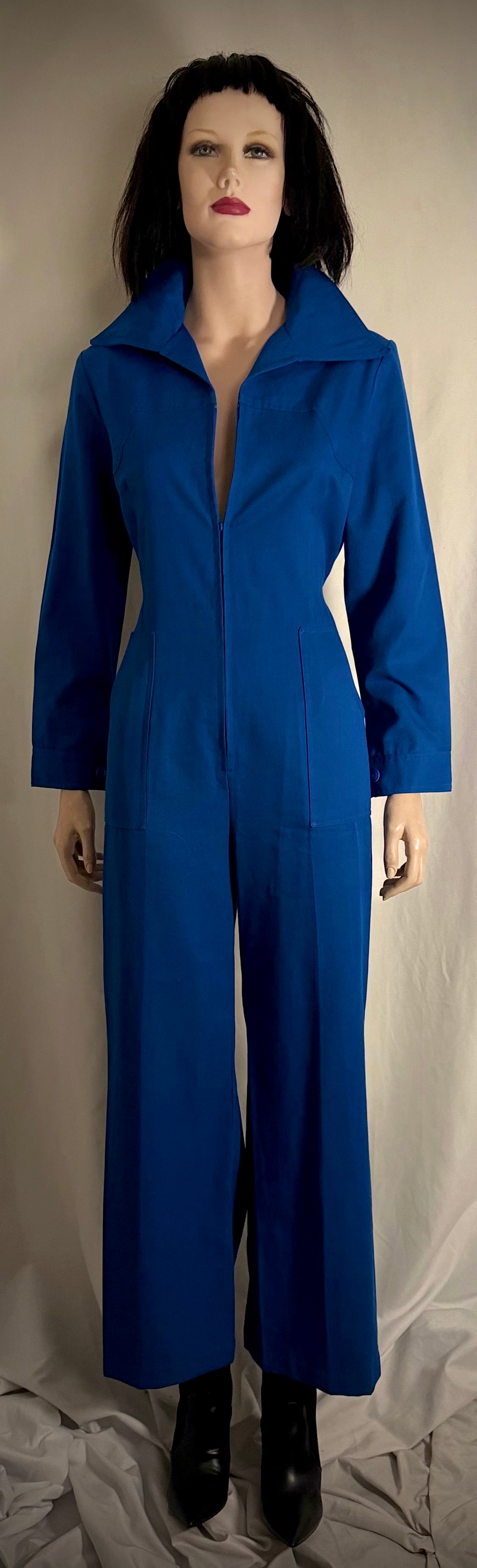 1960s Deadstock Cushen Melbourne Electric Blue Utility Jumpsuit