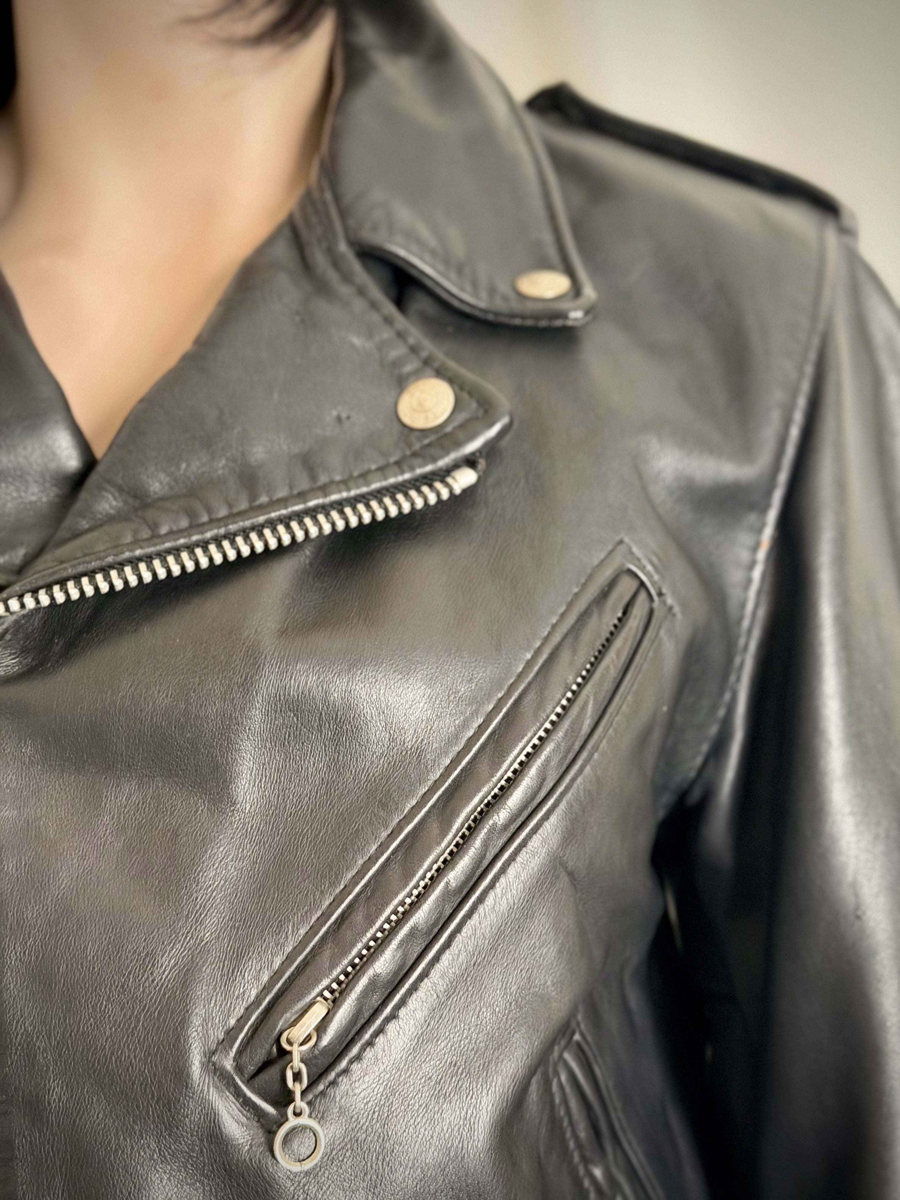 Authentic Vintage Schott NYC Perfecto Leather Motorcycle Jacket Made in the USA.