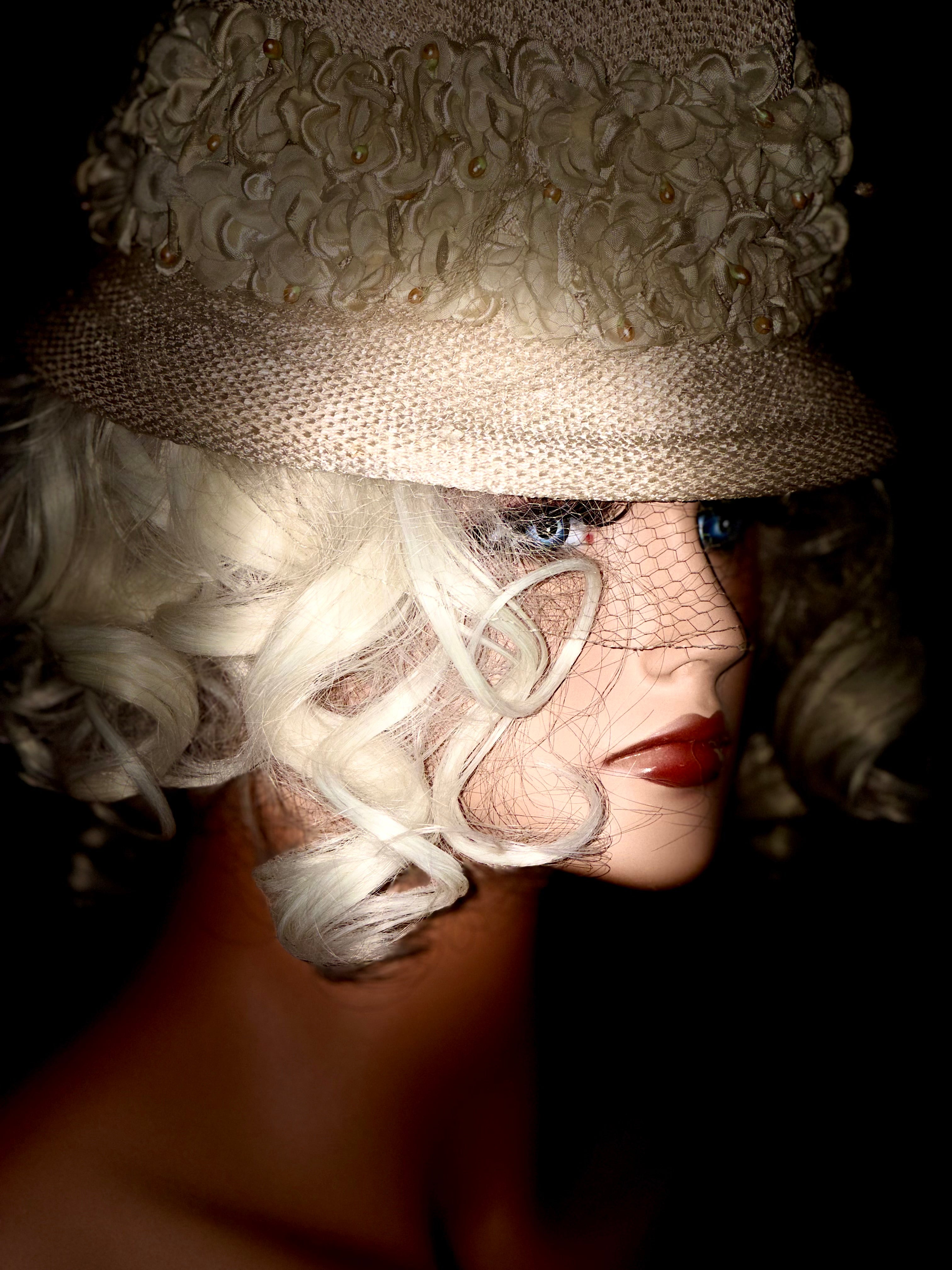 Floral Hat - 1950s Net & Bloom Trim
