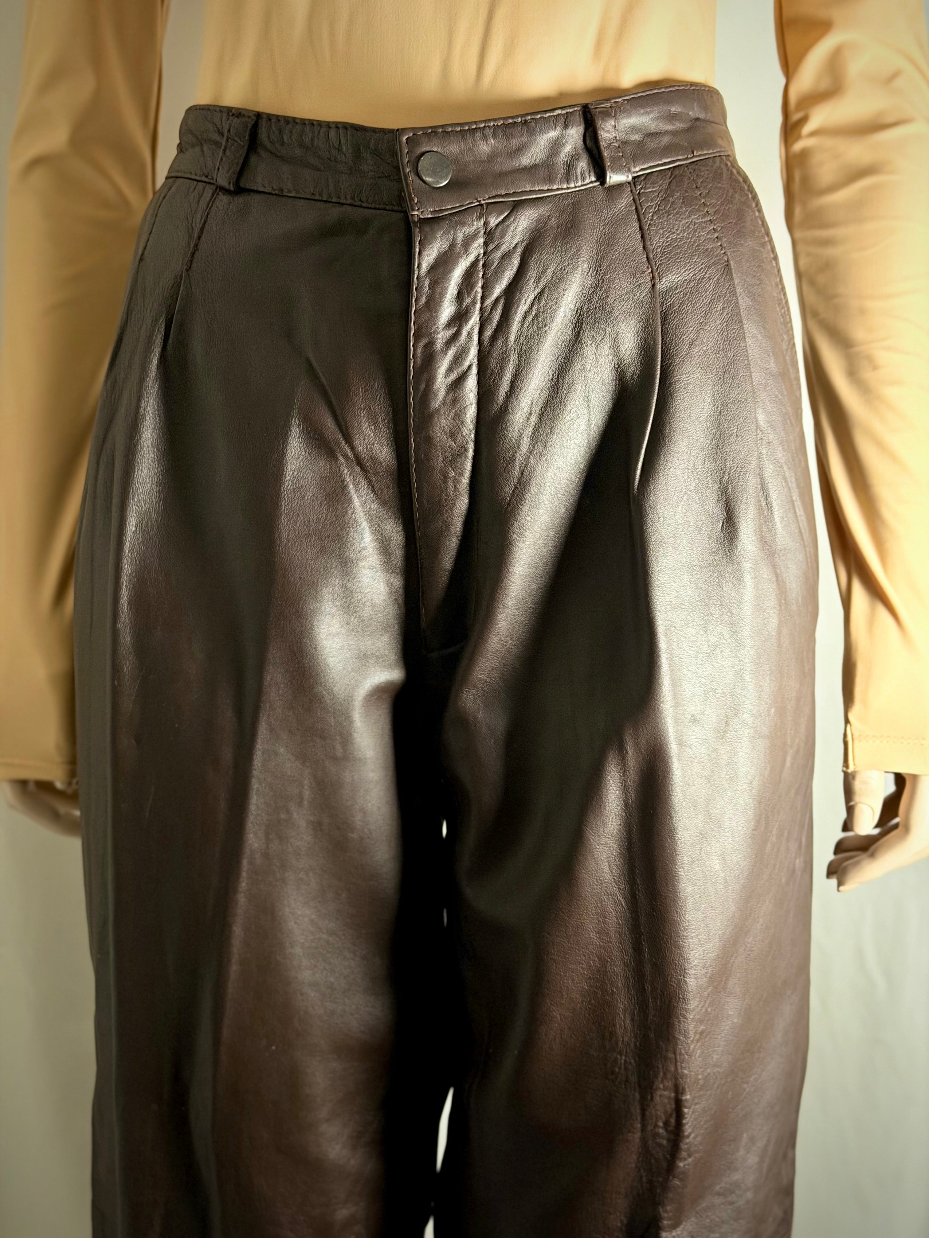 Chocolate Brown Leather Pants