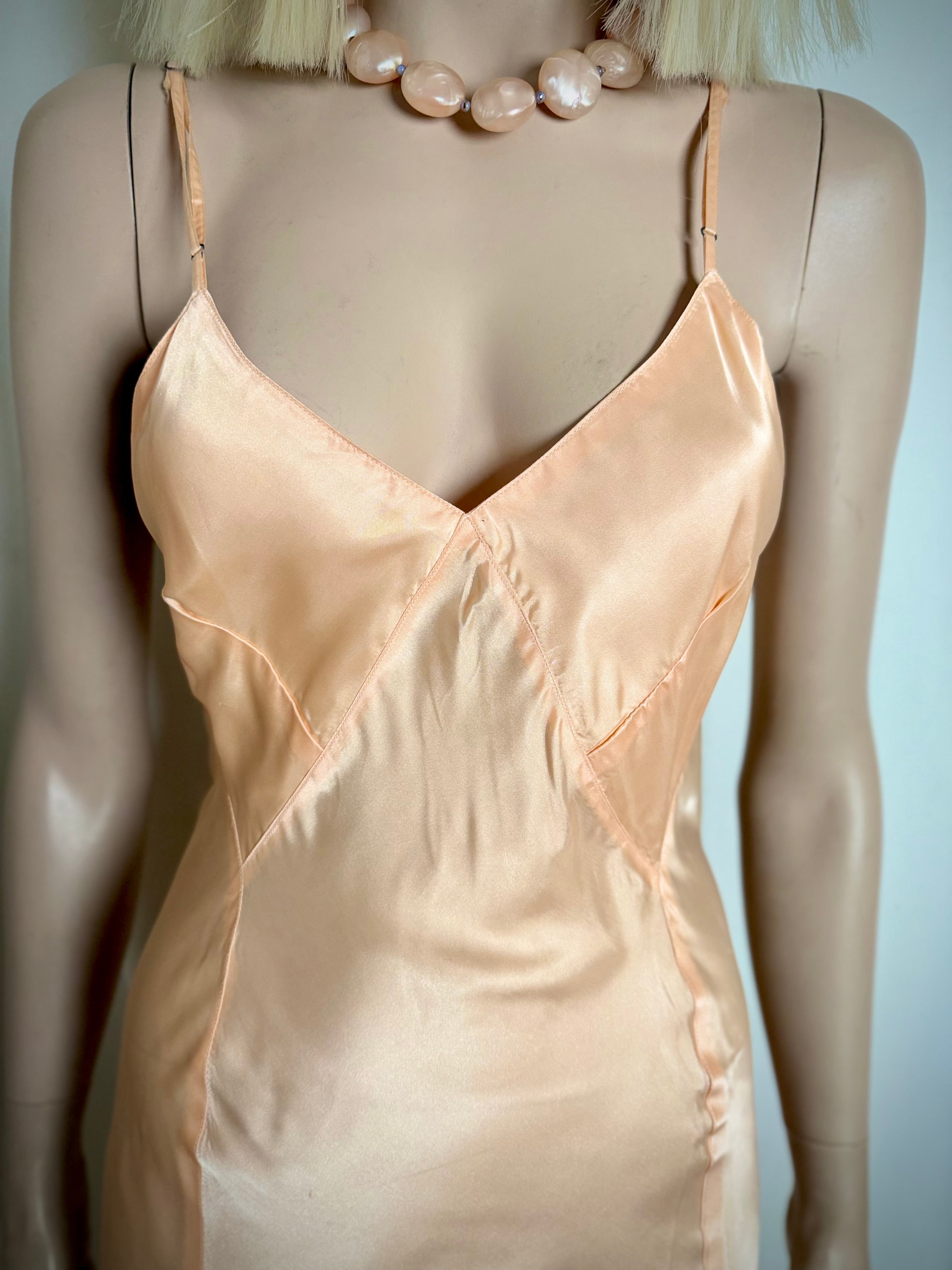 1940s Fruit of the Loom Rayon Satin Slip Dress