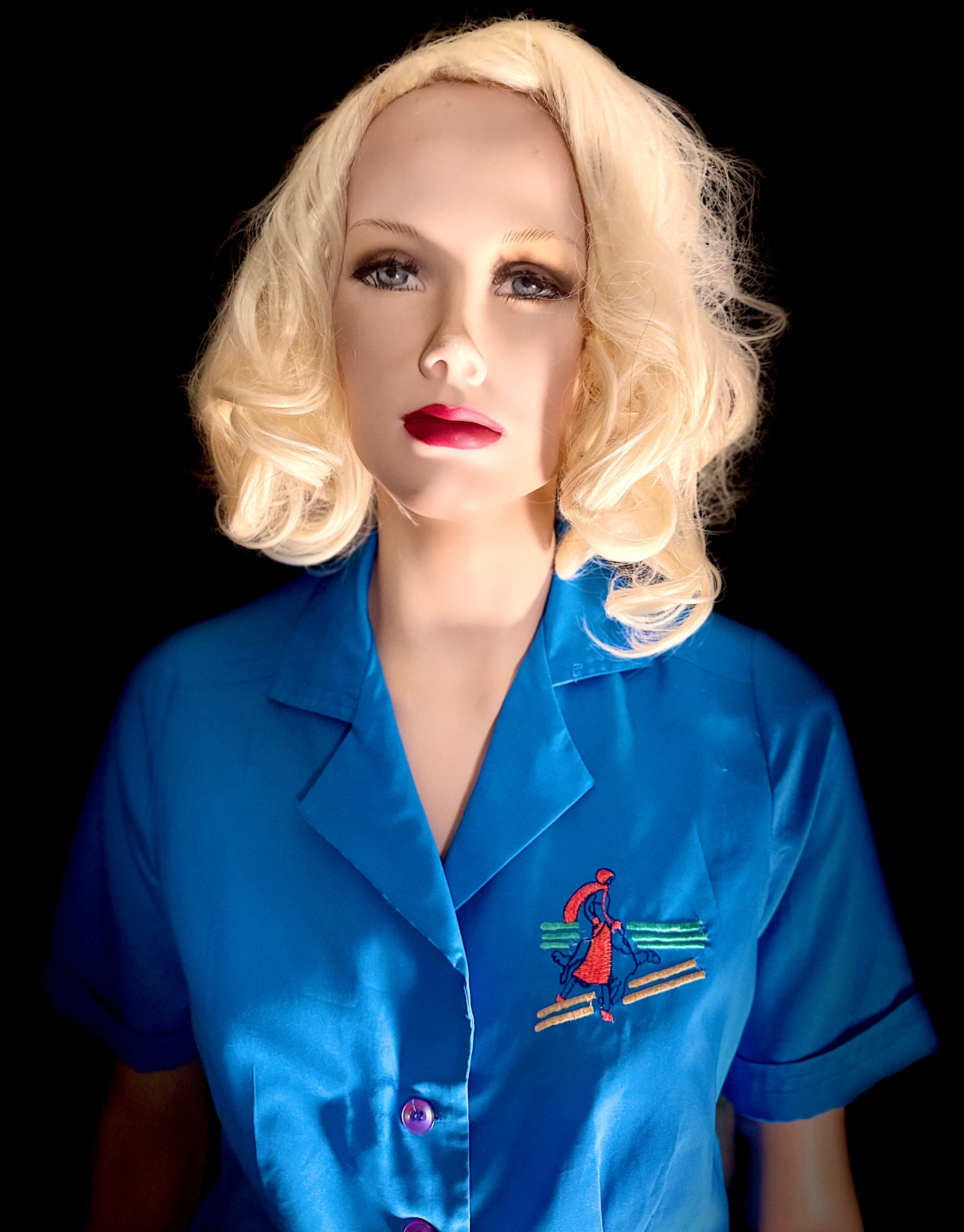 Vintage Embroidered Blue Shirt | 1980s | Relaxed Cut