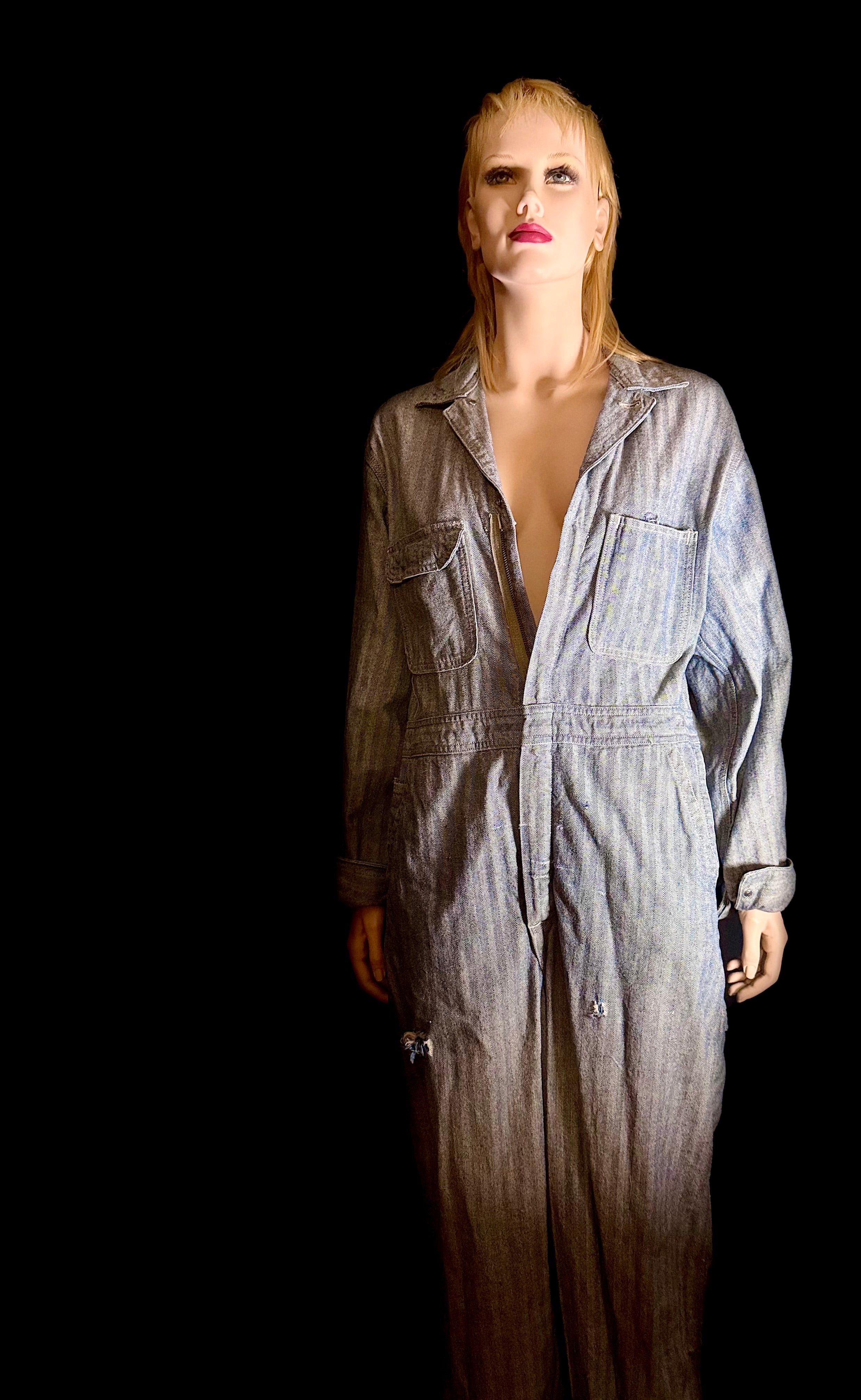 1960s USA Striped Workwear Overalls - Unisex