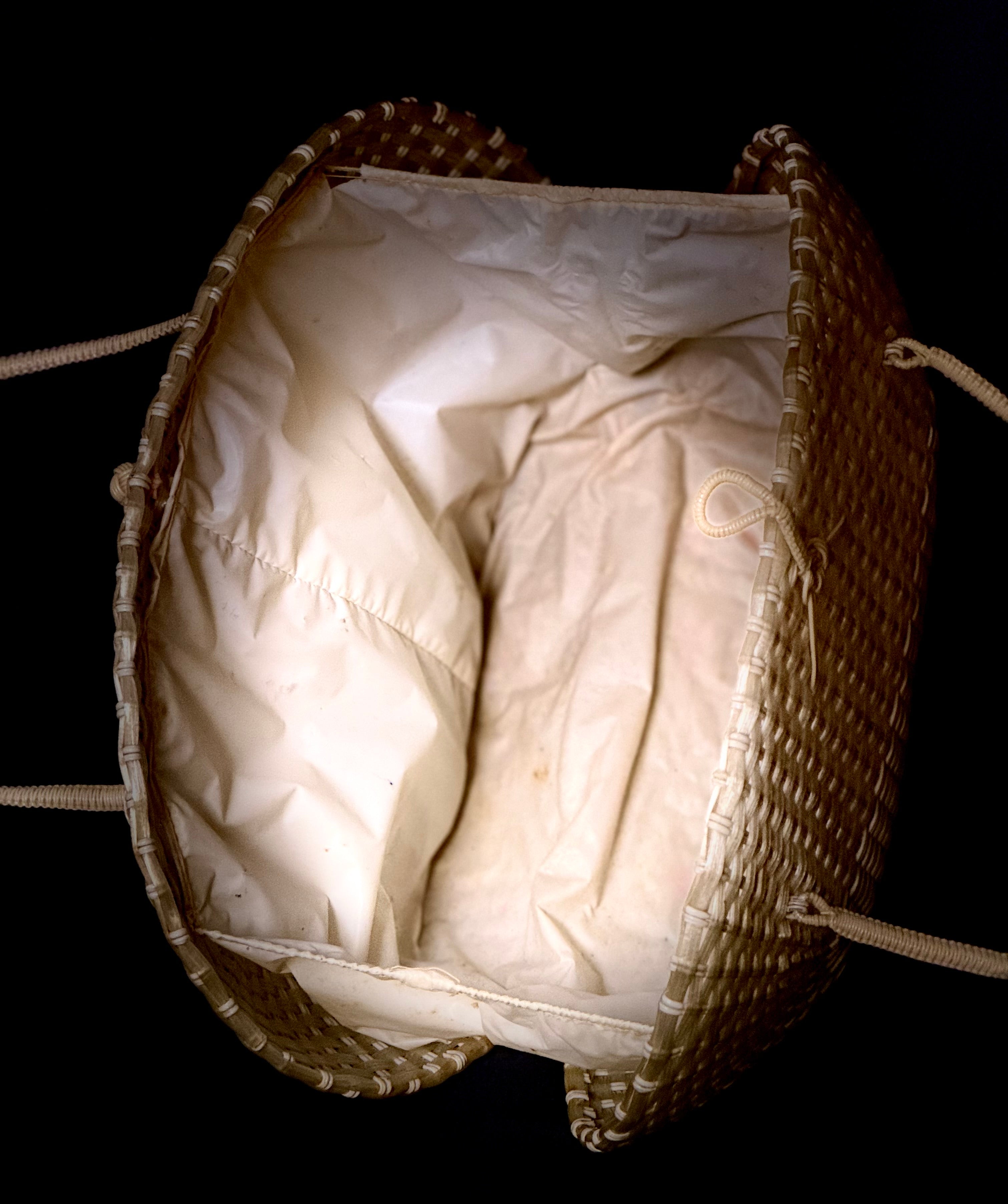 Woven Carryall - 1950s Sculpted Basket Handbag