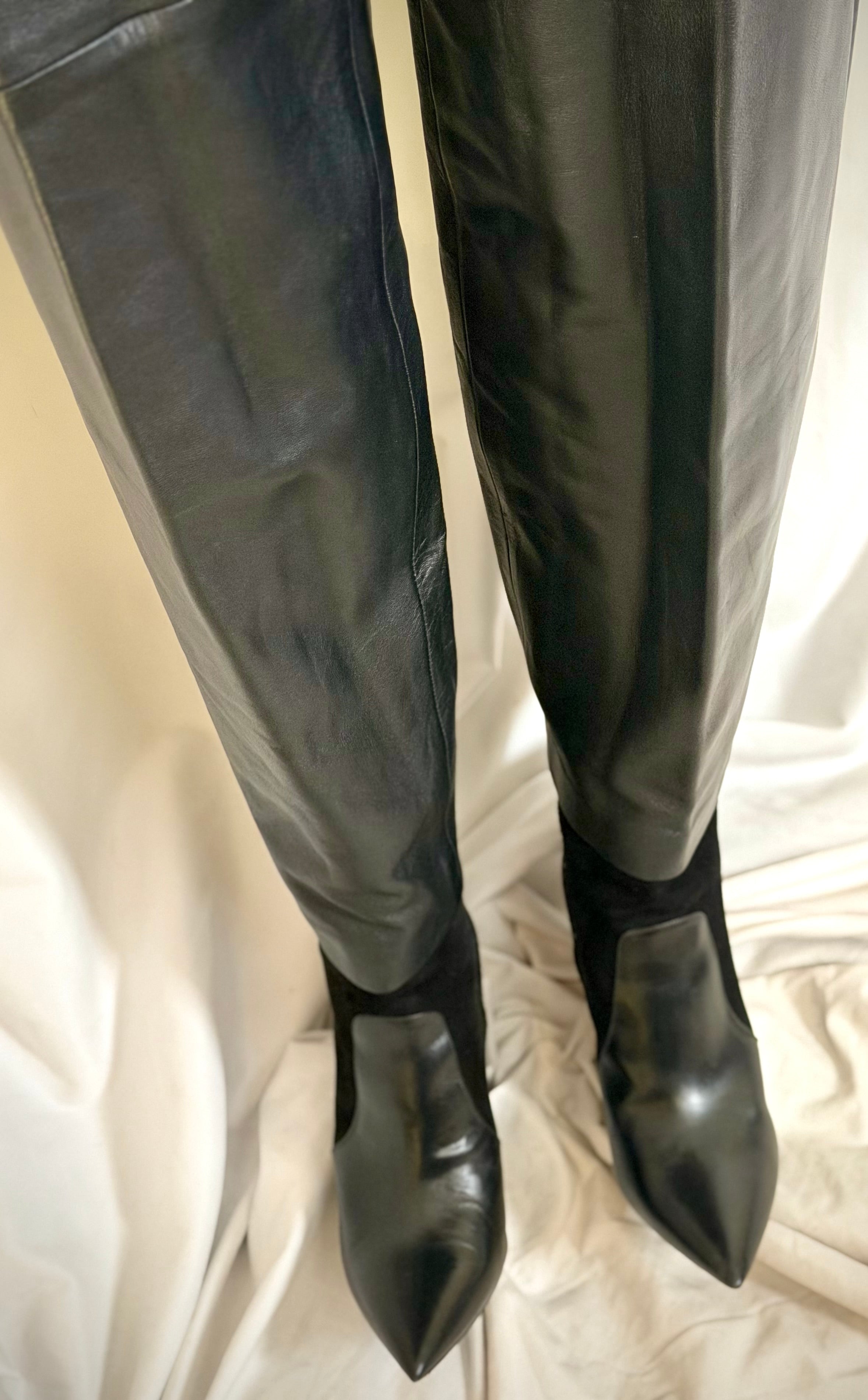 Vintage Black High-Waisted “Buttery Soft” Leather Pants